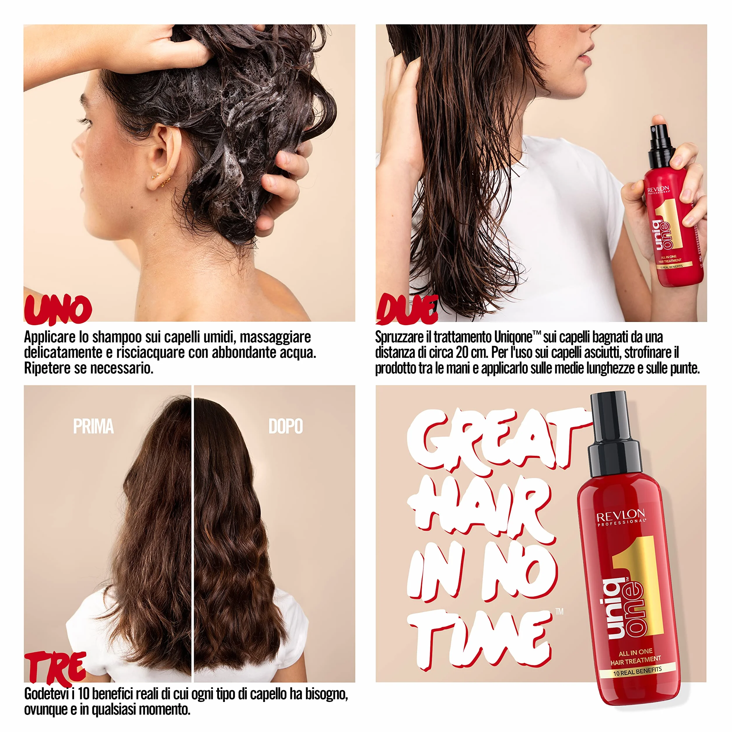 Revlon Professional UniqOne Classic Trattamento Capelli Senza Risciaquo All in One Idrata Protegge Ripara 150ml