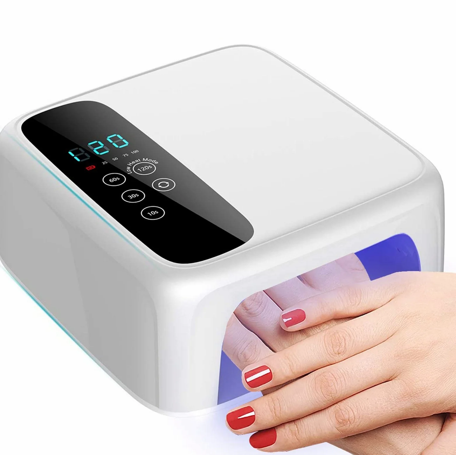 ZYC Lampada per Unghie a LED Senza Fili UV 72W Ricaricabile 15600mAH Lampada arricciacapelli per Smalto Professionale per Unghie in Gel per Tutti Gli smalti per Unghie in Gel