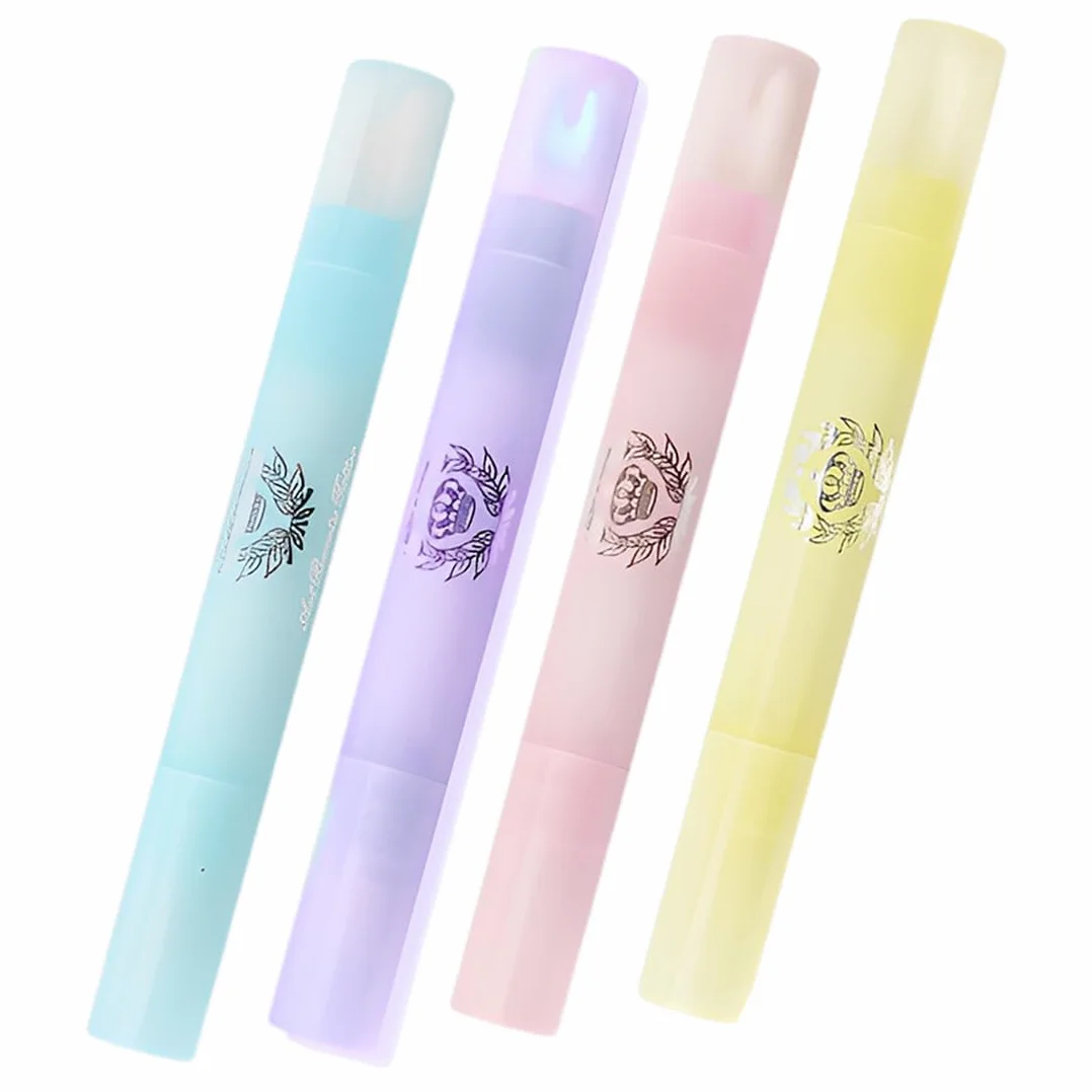 Penna Correttore Smalto per Unghie Set da 4 Pezzi con 9 Punte di Ricambio Strumento di Precisione per Manicure e Pedicure per Rimuovere Smalto in Eccesso con Solvente