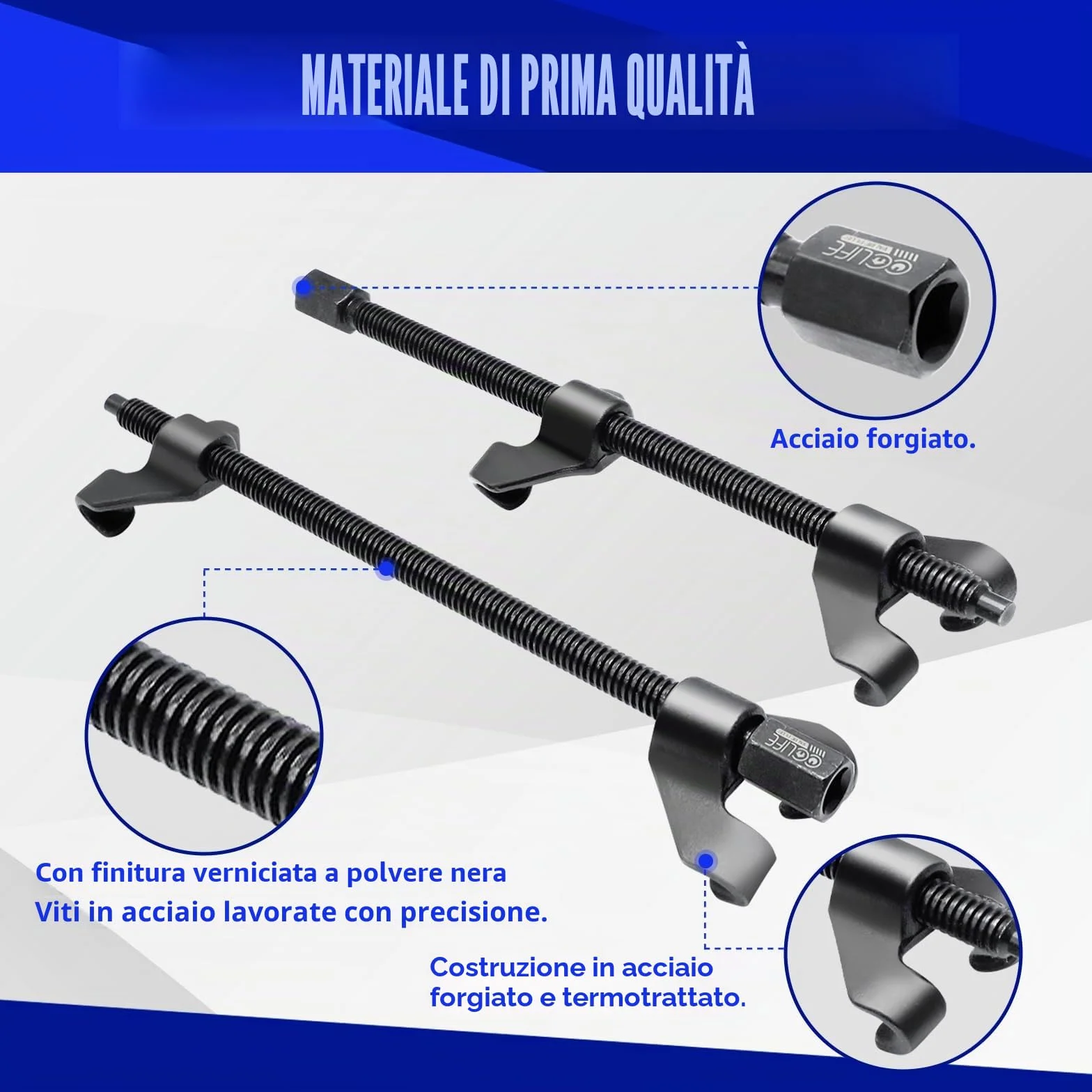 CCLIFE 2 Pezzi Compressore Molla Ammortizzatori per Auto Strumenti Estrattore Molle 370mm