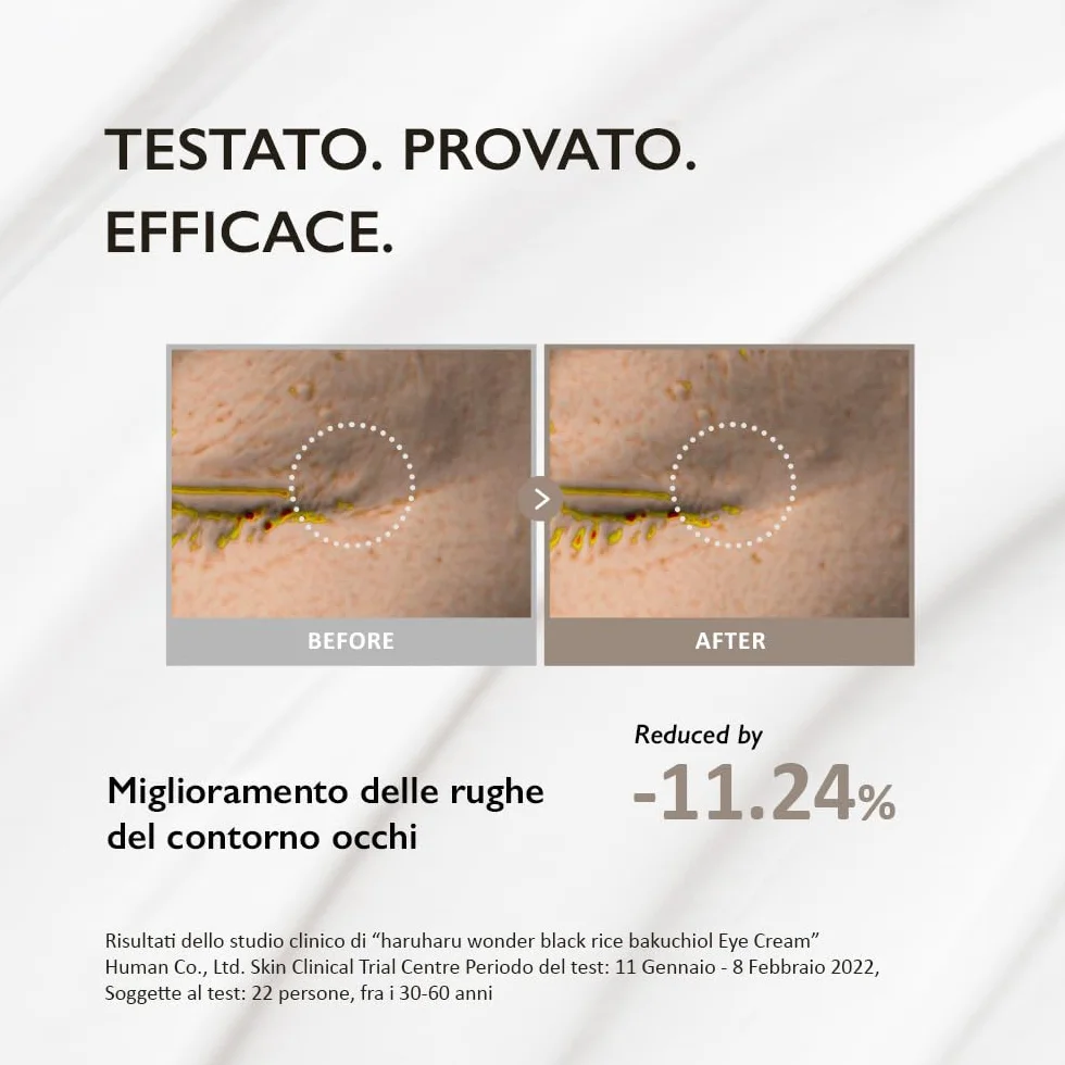 Haruharu Wonder Black Rice Bakuchiol Eye Cream 20ml | Cura delle rughe, alternativa al retinolo naturale | Cruelty Free