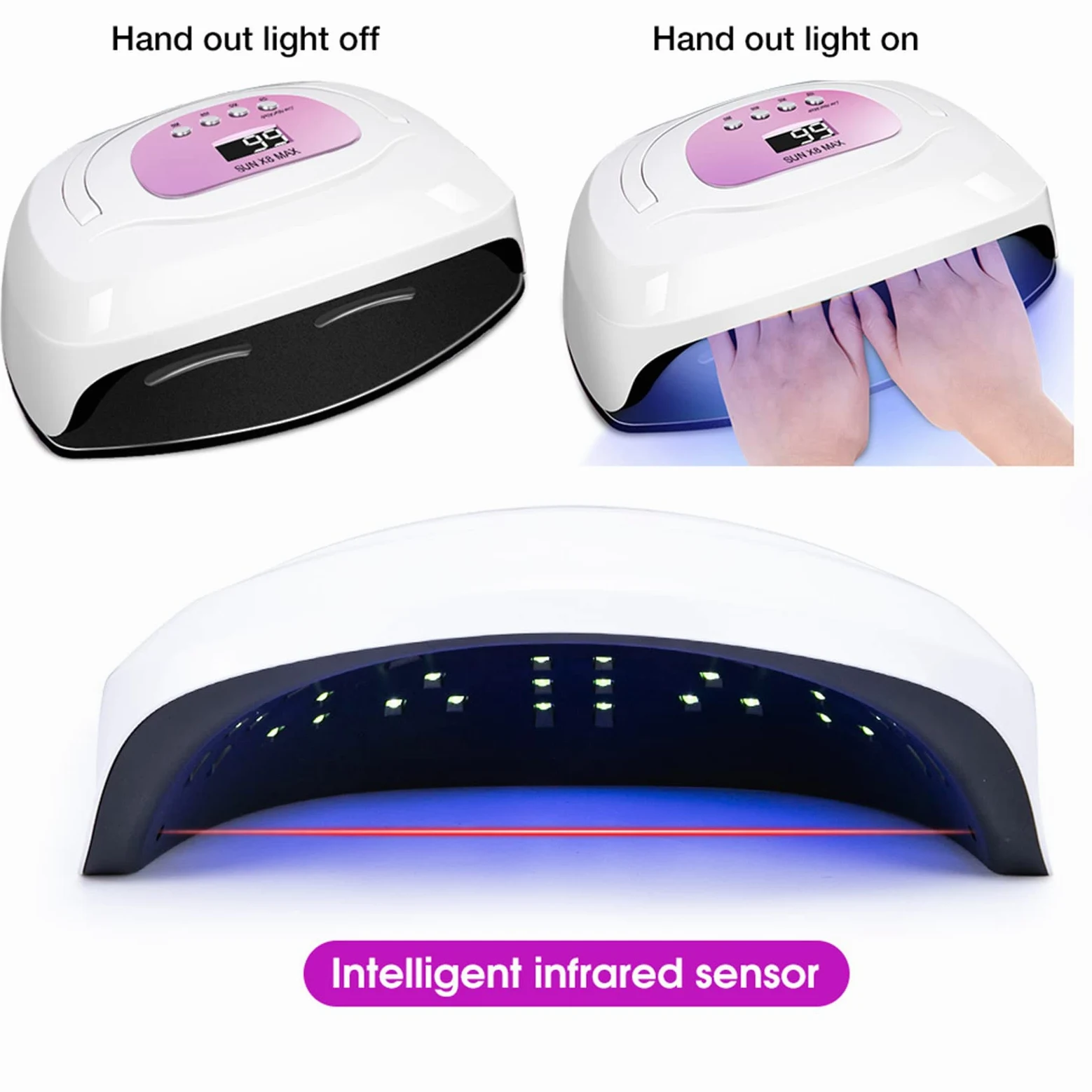 ZYC Asciugacatura a Secco rapido Potente 150 W 57 Lampada UV Lampada UV Aggiornamento Lampada per Unghie Grande Lampada per Unghie Lampada Professionale per secchezzature