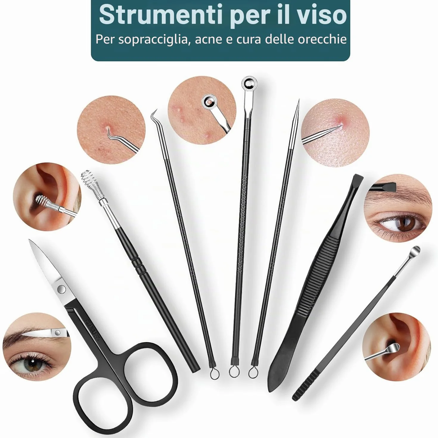 Set Manicure Professionale 18 Pezzi Kit Pedicure con Borsa da Viaggio