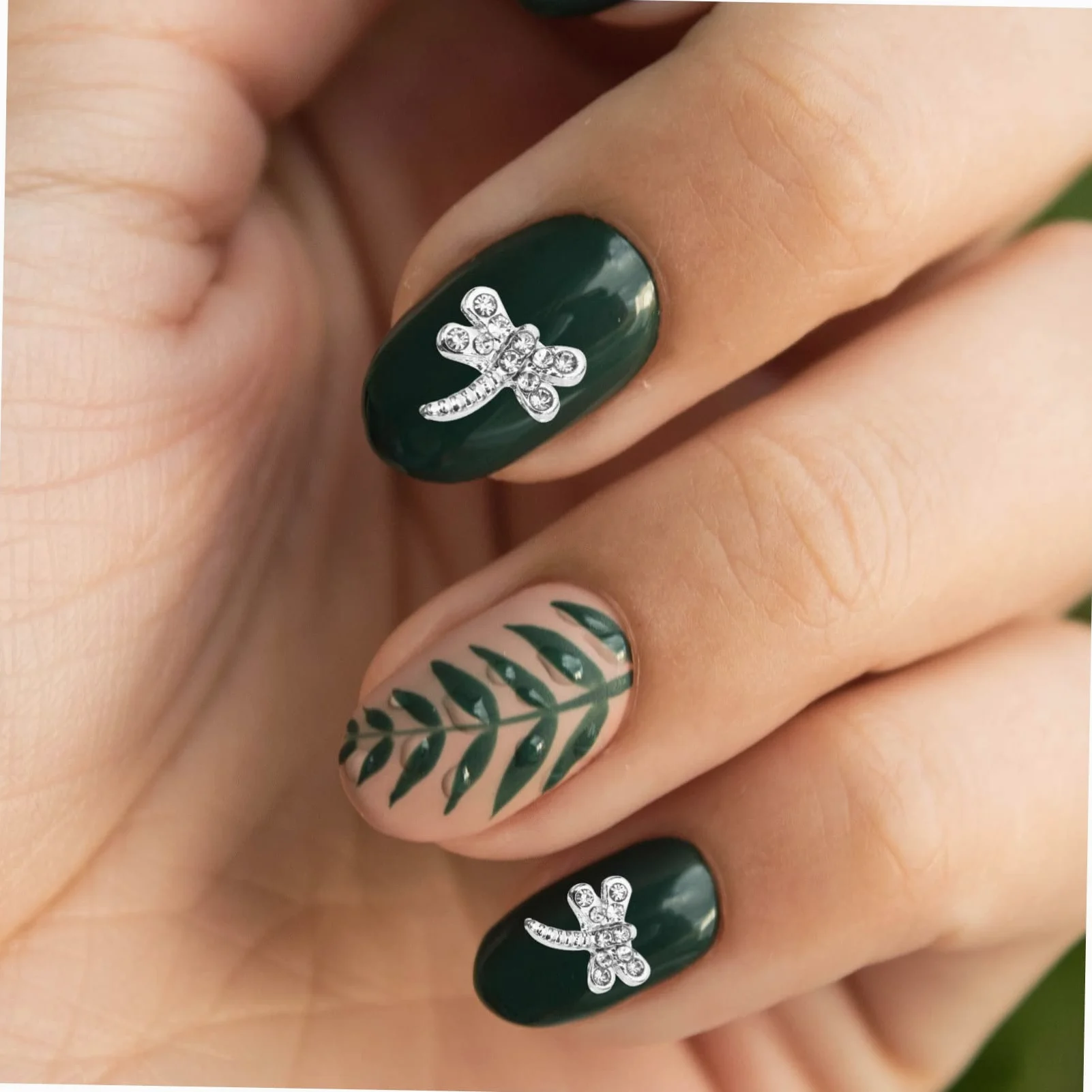 FOMIYES 5 Set Di Ciondoli Per Unghie Con Strass Set Di Ciondoli Creativi Per Nail Art A Forma Di Libellula Per Manicure 20 Pezzi * 5
