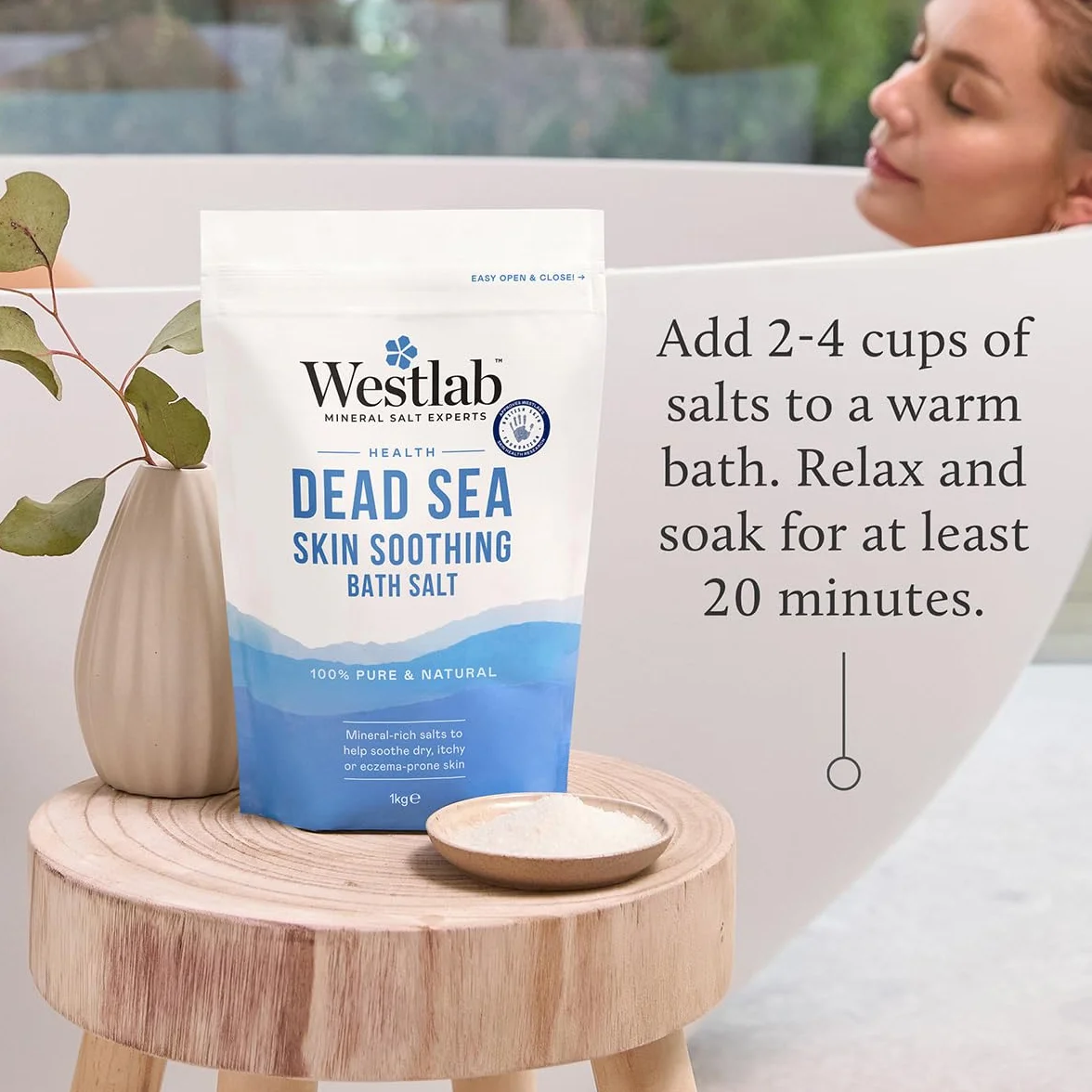 Westlab Sale minerale puro da bagno del Mar Morto, 1 kg (la confezione può variare)
