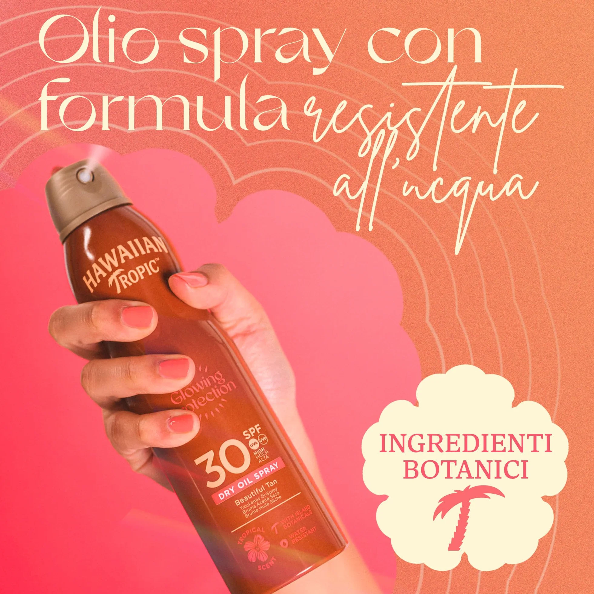Hawaiian Tropic Olio Secco Spray Protettivo Illuminante SPF 30 UVA UVB 180 ml