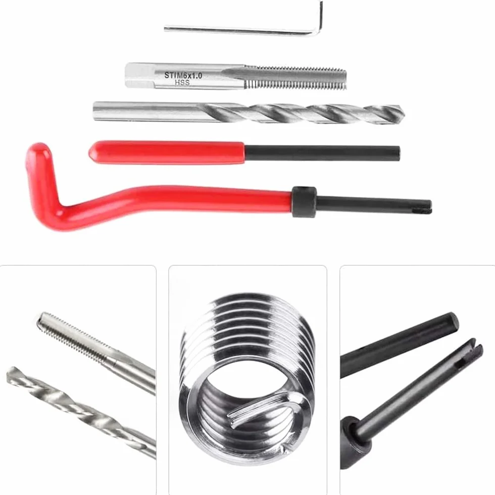 Kit riparazione filettatura M6 x 1,0 mm Helicoil per rubinetto manuale