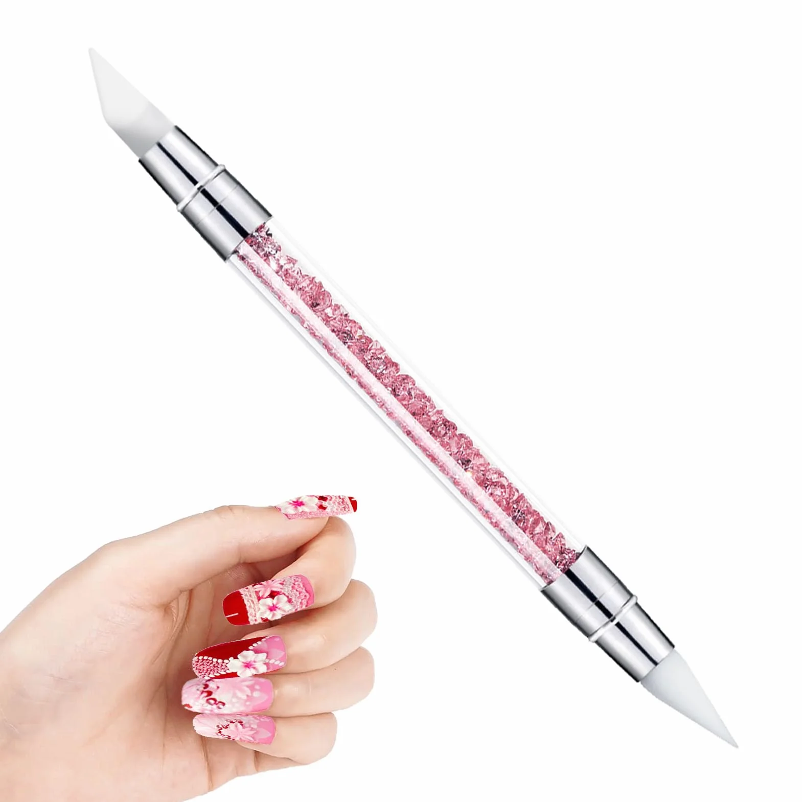 Pennelli In Silicone Per Unghie, Silicone nail arts Sculpture Pen, Pennelli In nail arts Con Due Punte Pennello, Pennelli In nail arts Gel Scultura Penna Per Unghie In Gel Strumenti Per nail arts