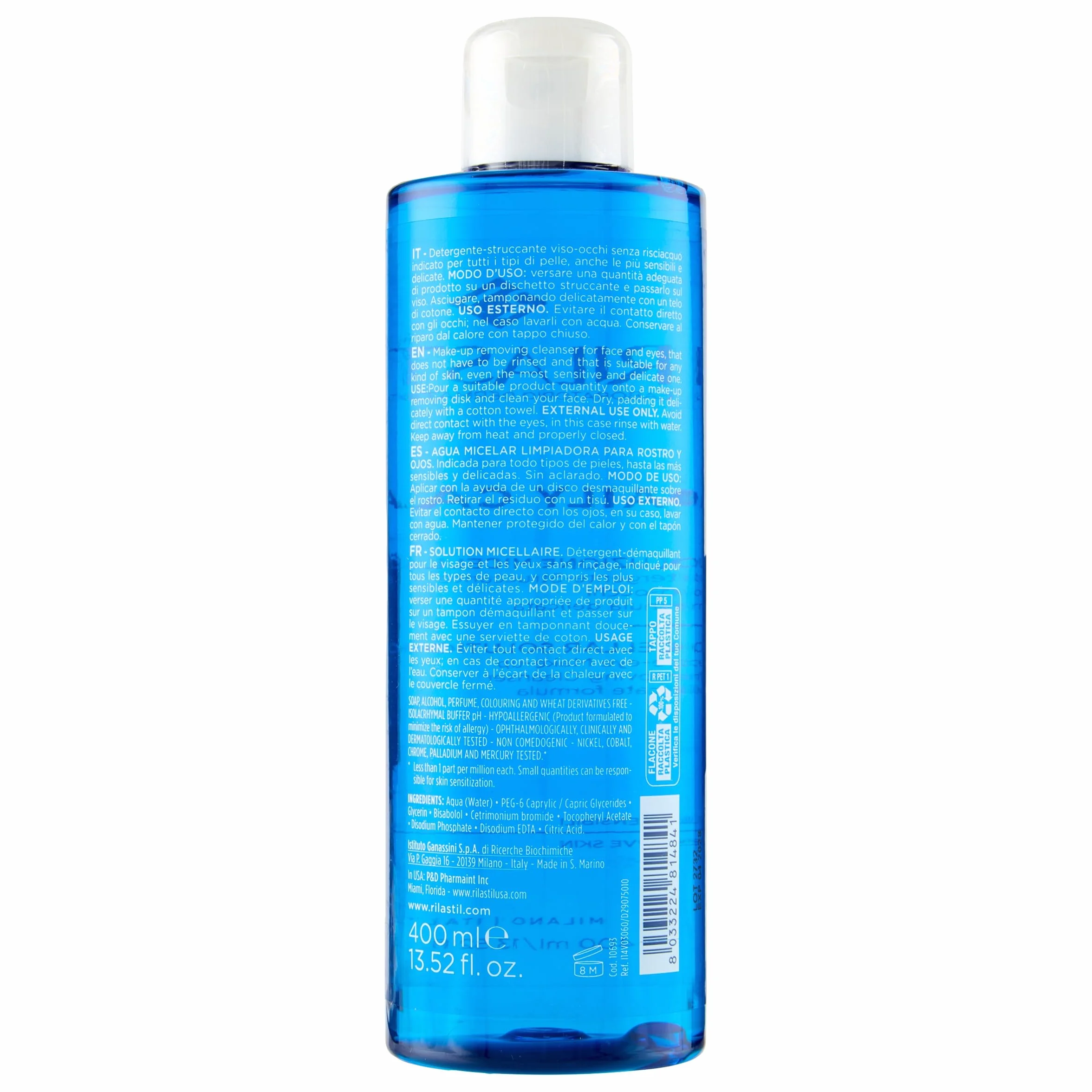 Rilastil Soluzione Micellare Lenitiva Detergente Struccante Viso Occhi 400 ml