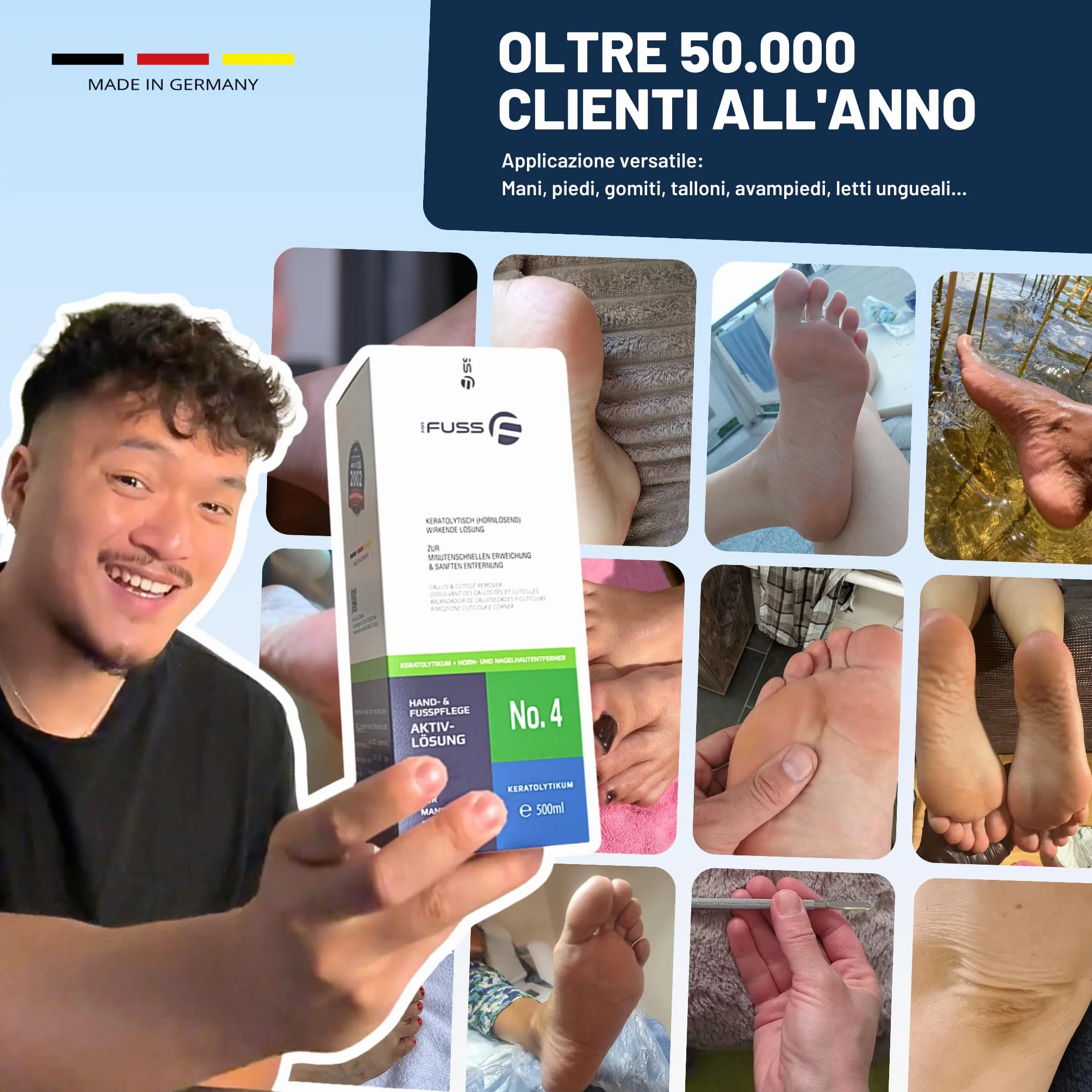 Mr. Fuss Levacalli soluzione attiva n° 4 500 ml calli piedi rimozione pedicure cheratolitico piedi