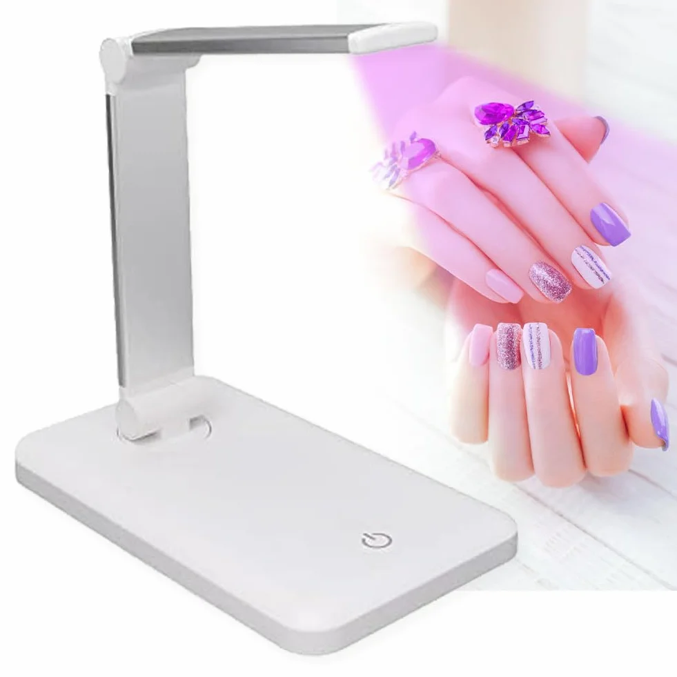 Lampa LED UV per Unghie Pieghevole e Tavolo per Nail Art e Essiccazione dello Smalto del Gel, Spina USB e Trasporto Comodo