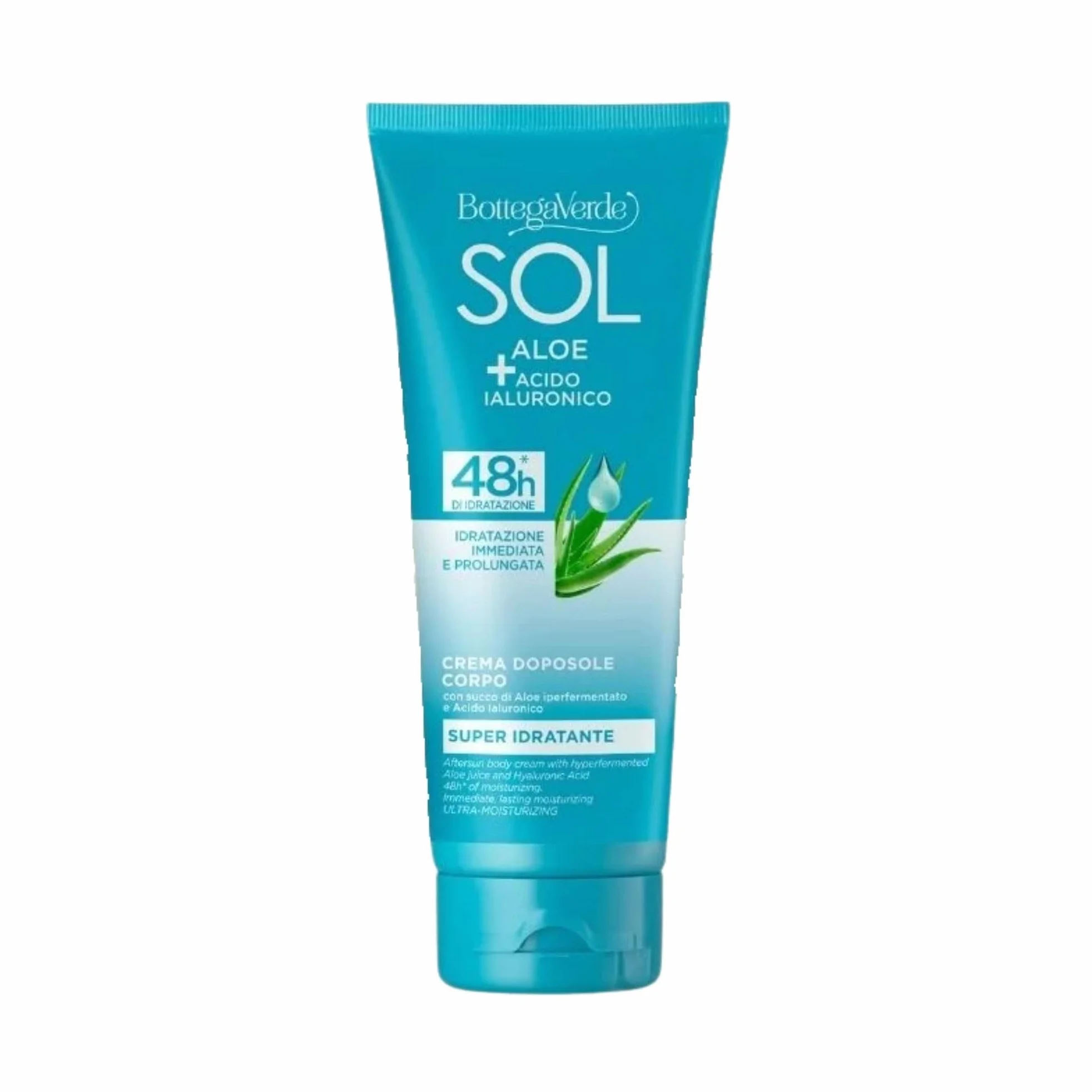 Bottega Verde SOL Aloe e Acido Ialuronico Crema Doposole Corpo 200ml Idrata 48 Ore Prolunga Abbronzatura