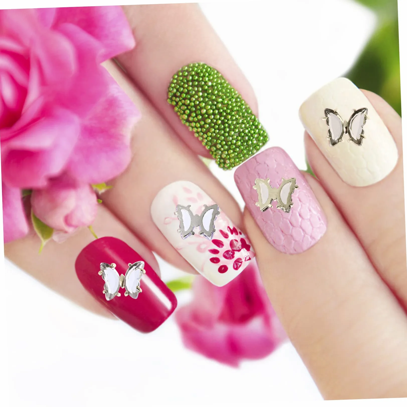 CALLARON 5 Set Ciondoli Per Unghie Decorazioni Per Nail Art Per Manicure Per Feste E Speciali 40 Pezzi*5