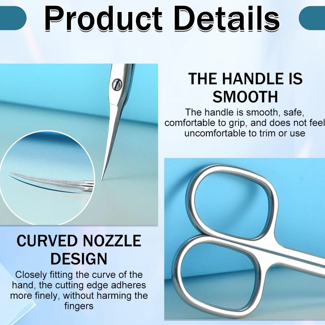 Professionale 3 in 1 Strumenti per Pedicure Manicure, Kit Rimozione Cuticole con Pinze Forbici