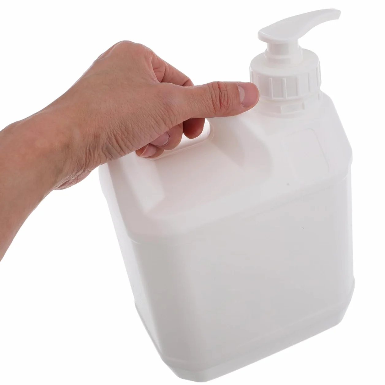 GANAZONO Contenitore in vetro di plastica da 2 l, vuoto con ponte della pompa, shampoo, contenitore per imballaggio, 2 l, con design a pompa, ideale per viaggi, palestra, casa, ecologico e pratico