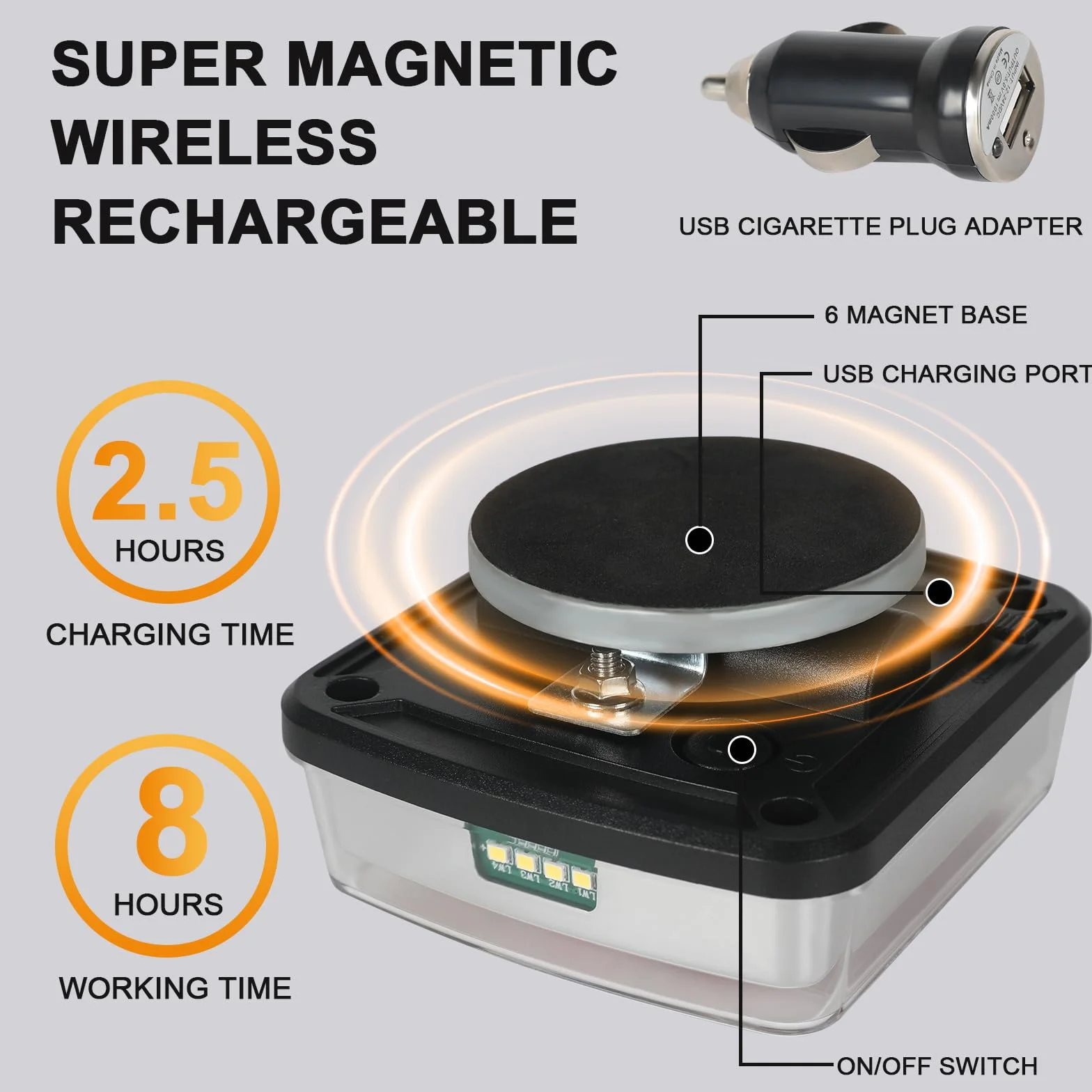 Luci posteriori per rimorchio senza fili a LED magnetiche 12V ECE con spina a 7 pin per camion