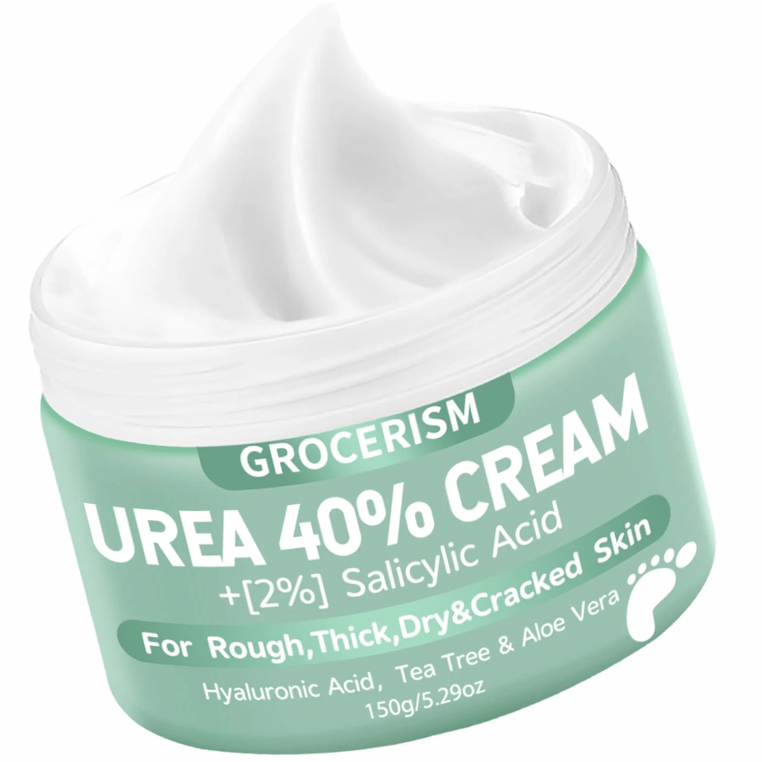 Crema Piedi Urea 40% 150g con Acido Ialuronico, Tea Tree, Aloe Vera - Idratazione Profonda