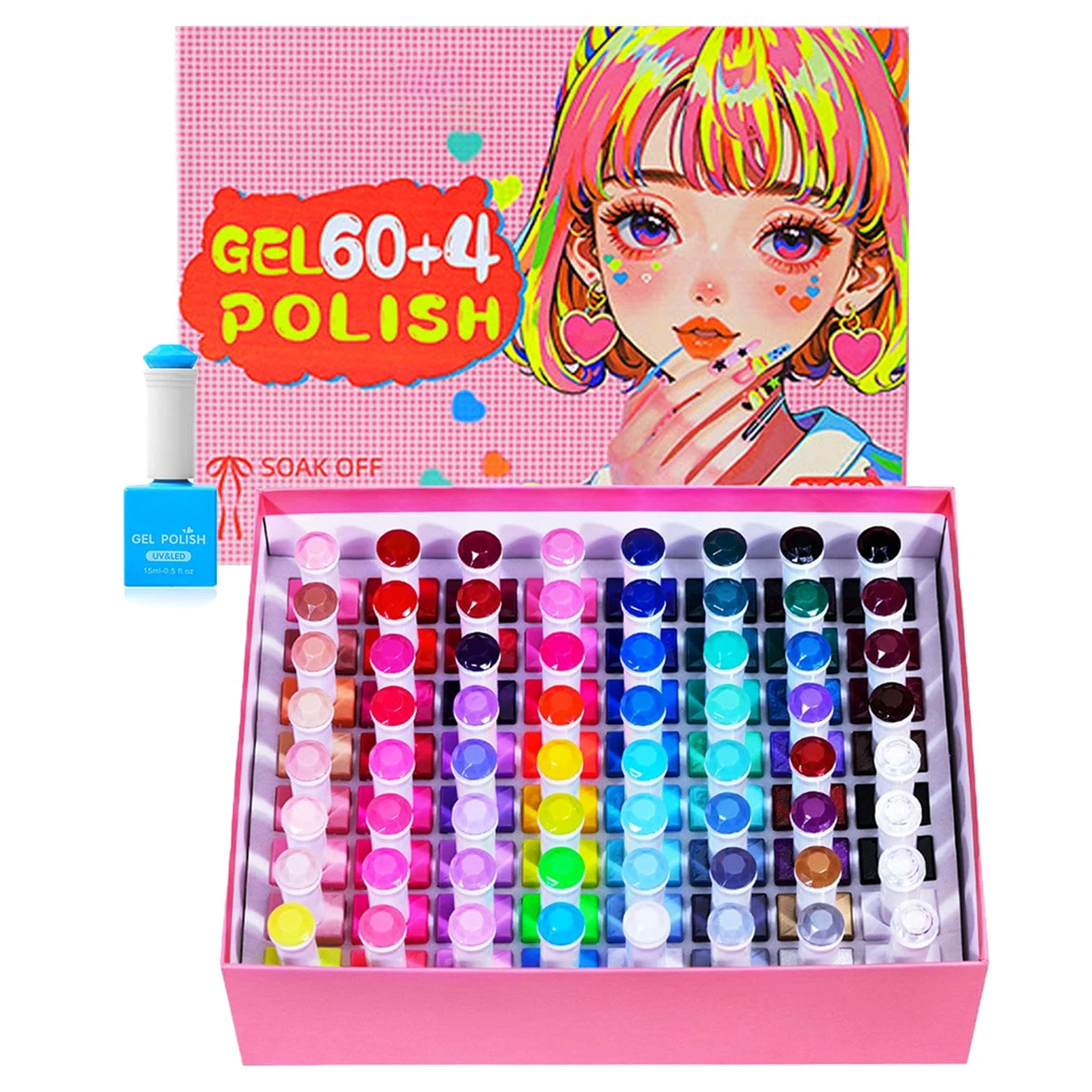 Kit Smalto Gel 60 Colori Asciugatura Rapida Lunga Durata Strumento Per Cura | Kit Smalto per Unghie Per Manicure Quotidiana Casa Viaggio Spa Cura Matrimonio Festa Nuziale Vacanza Festival
