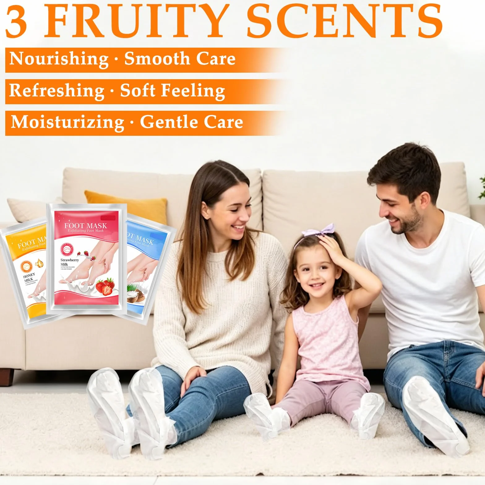 Maschera Piedi Esfoliante 6 Paia – Calzini Esfolianti Rimuovi Calli con 2x Cocco, Fragola e Miele – Trattamento Delicato per Talloni Secchi e Screpolati, Idratante, Spa a Casa Donna e Uomo