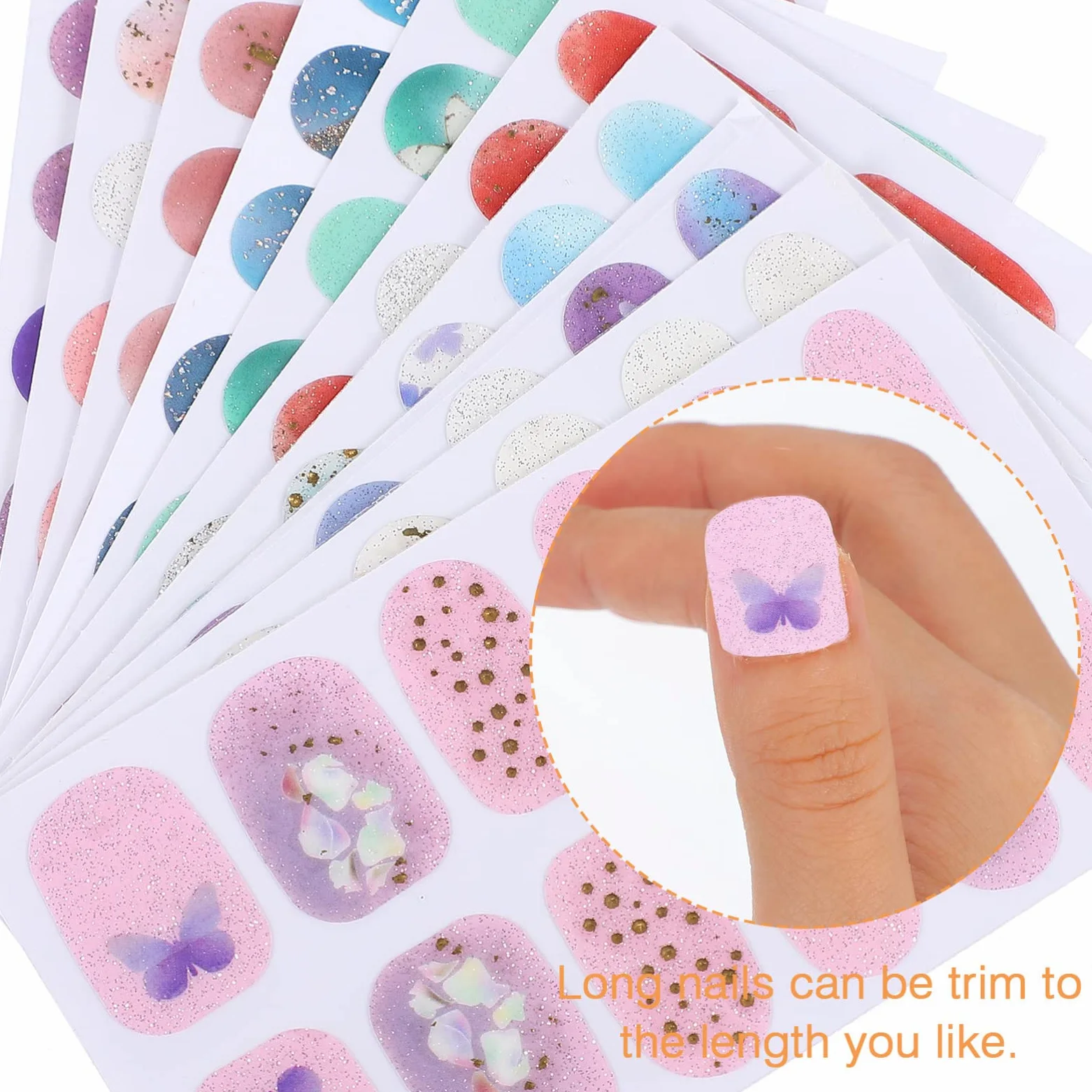 CALLARON 3 Set Adesivi per Unghie Gradiente con Decorazioni Stickers per Nail Art per Unghie Femminili Facili Applicare e Personalizzare
