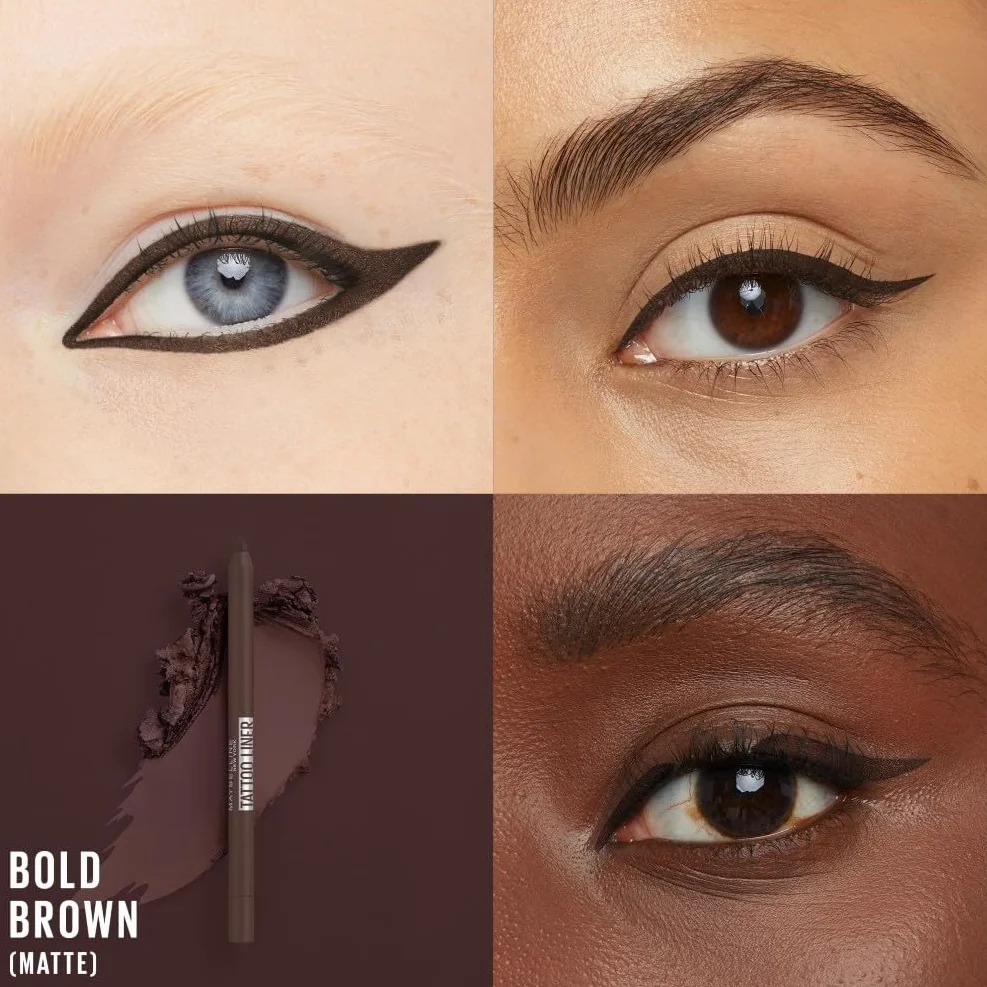 Maybelline New York Tattoo Liner Gel Pencil, Matita Occhi in Gel, Colore Intenso Bold Brown, Tenuta 36H