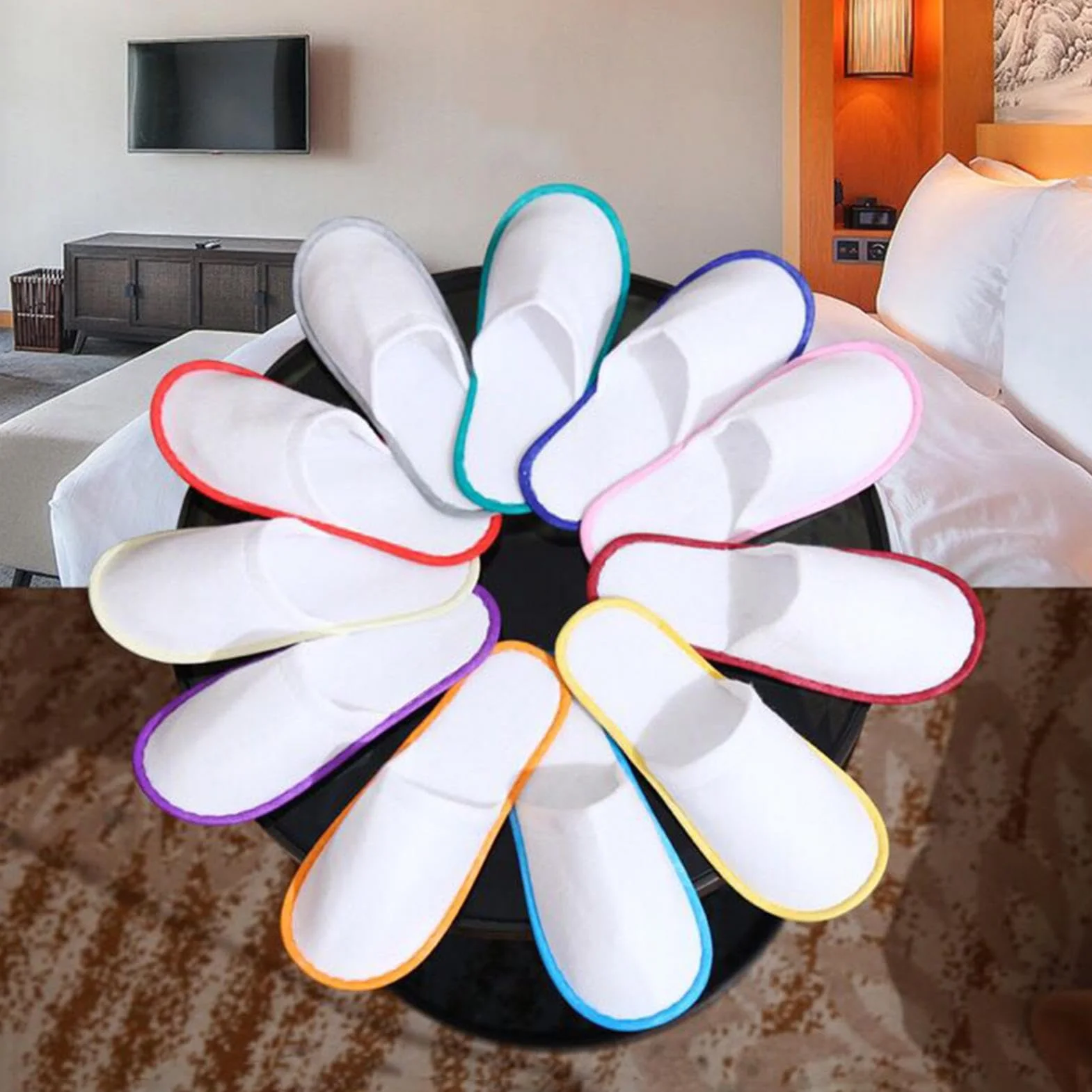 10 Pairs Pantofole Dell' Pantofole Per Casa Pantofole Usa E Getta Pantofole Hotel Set Pantofole Per Gli Ospiti Ciabatte Per Gli Per Hotel, Spa, Casa, Viaggi, Unisex, Lavabili, Misura 36-40