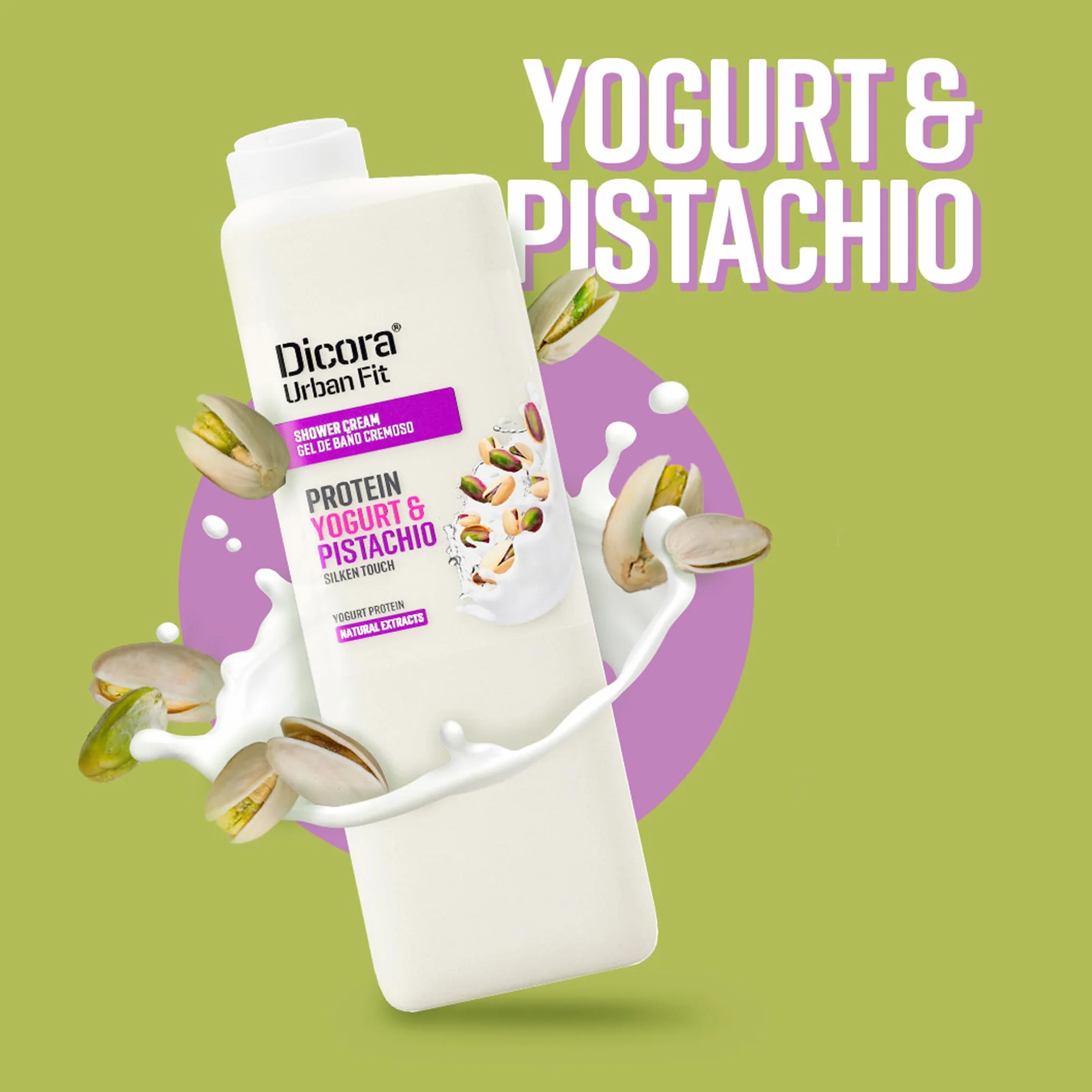 Dicora Urban Fit Gel de Baño Proteins Yogurt & Pistacho 750 ml