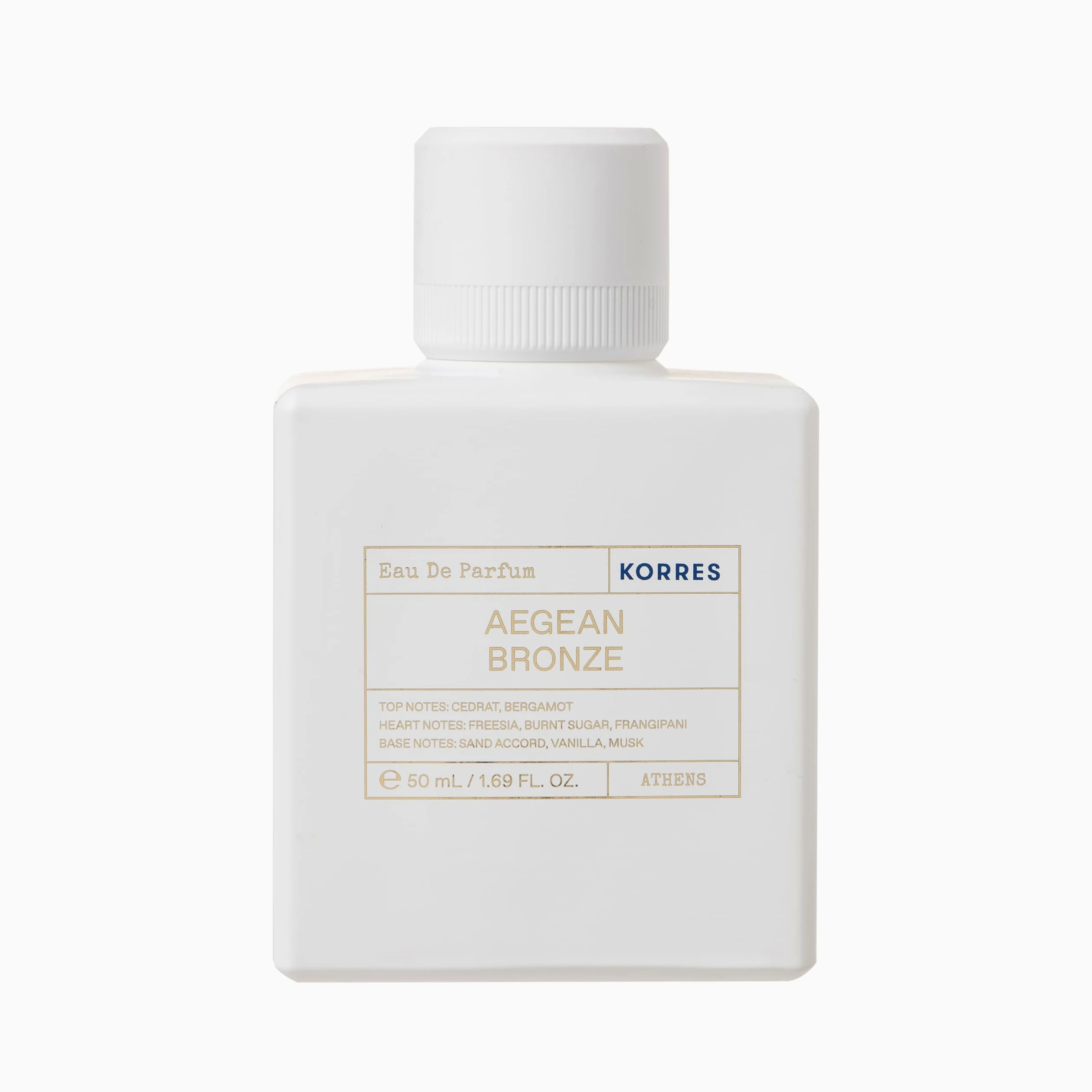 KORRES Aegean Bronze Eau de Parfum - Profumo estivo con bergamotto, ambra calda, vaniglia, zucchero bruciato, 50 ml