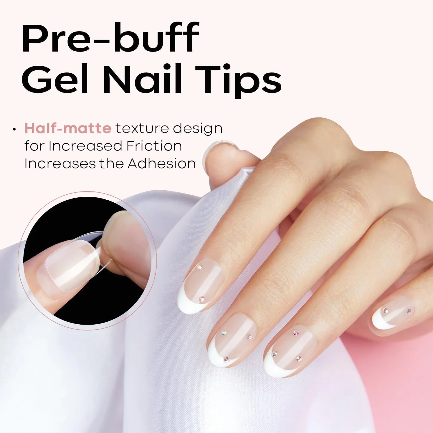 Modelones 510 Pezzi Unghie Finte 15 Taglie Gel Tips Copertura Completa Nail Art Rotondo Corte XS Semi Matte