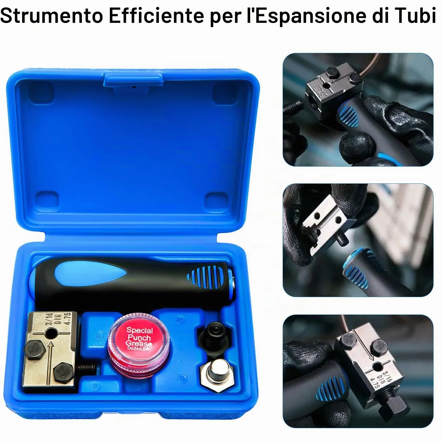 Kit Universale per Svasatura Tubi Freni 4,75 mm, Tubo Freno 4,76 mm x 7,62 m, 16 Raccordi 25FT