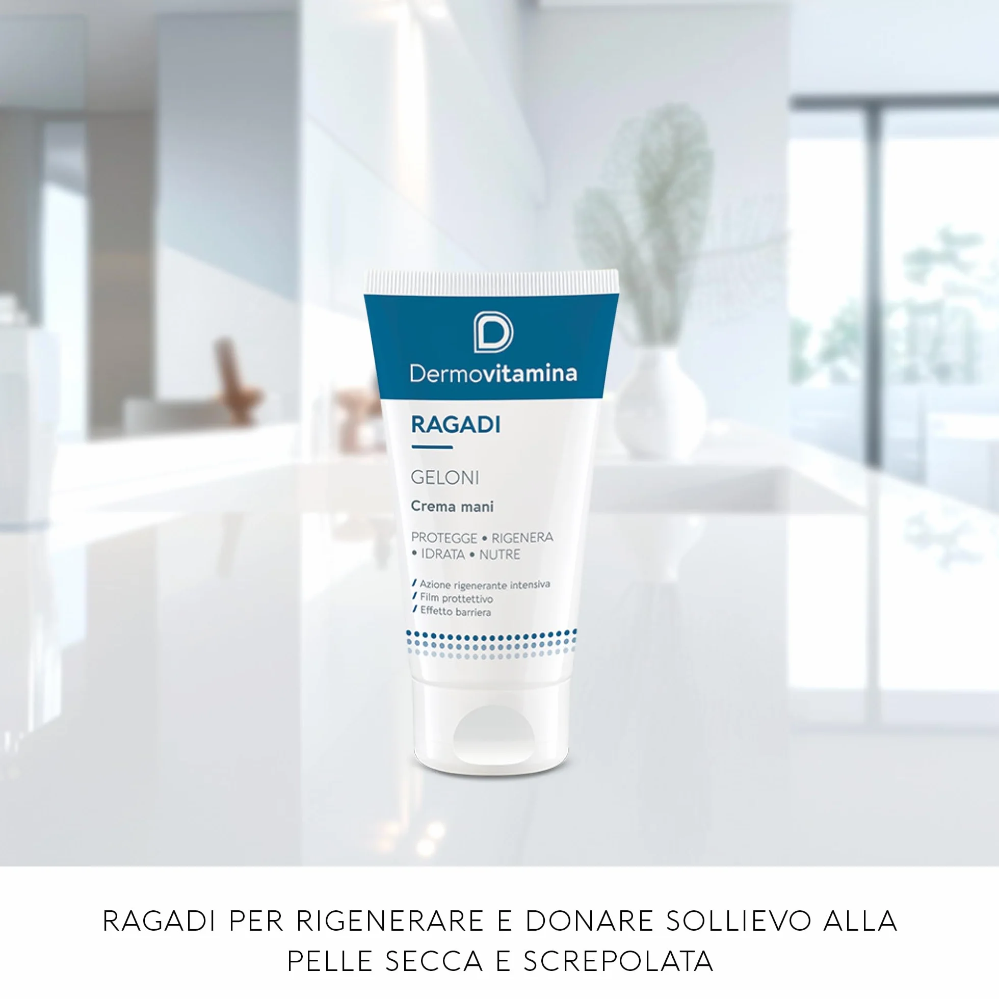 Dermovitamina Crema Mani Riparatrice Pelle Secca Screpolata con Pantenolo Vitamina E Ceramidi 75 ml