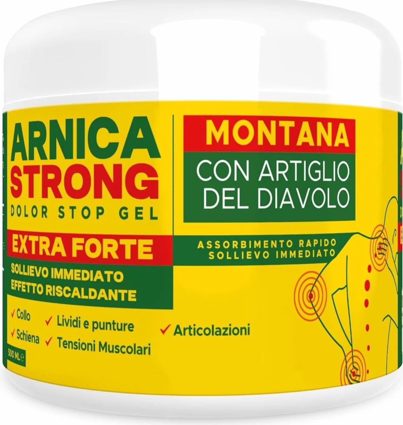 Arnica gel Forte - Arnica Per Cavalli Uso Umano 99% e Artiglio Del Diavolo forte crema riscaldante muscoli sportiva per massaggio cervicale e lombare-ImmunoSTRONG