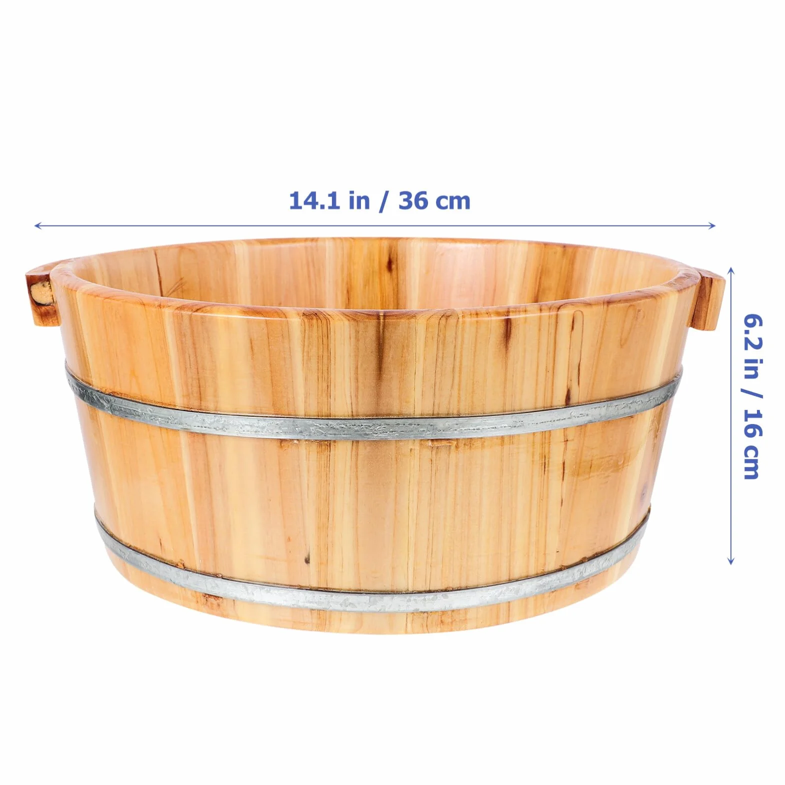 Ipetboom Secchio Per Pediluvio In Legno 36 Cm Pediluvio In Legno Per Immergere I Piedi Ciotola Pedicure Spa Massaggio Piedi Pedicure Barile Bacino Rotondo Vasca