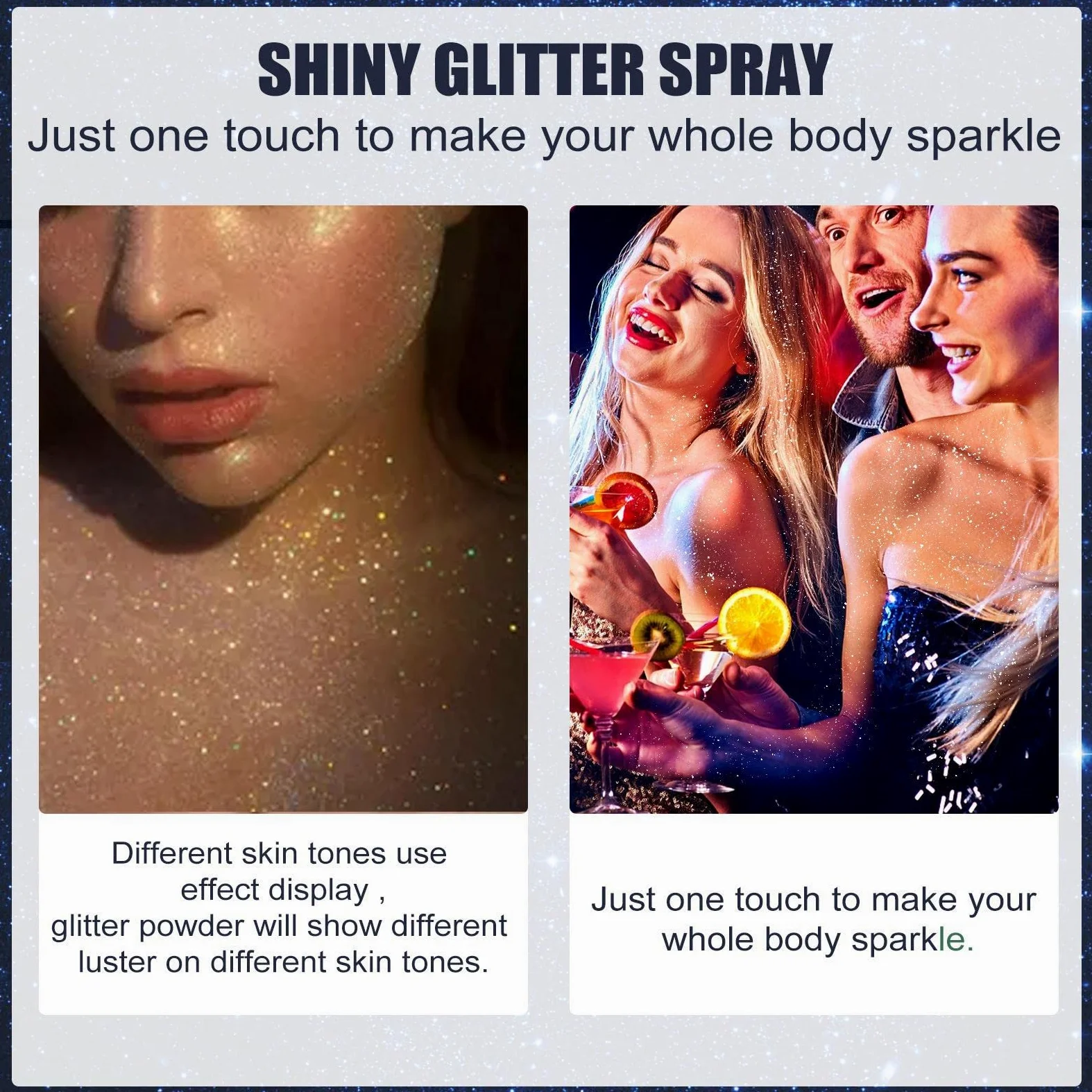 Set di 10 spray glitter per capelli, non unge, a lunga durata, per vestiti da festa di Halloween