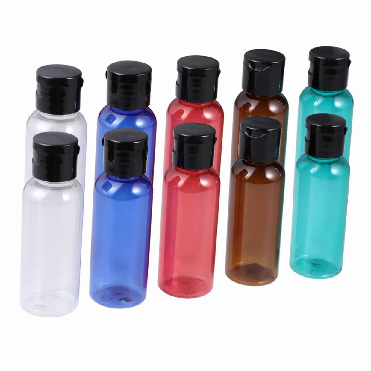 3 Set Bottiglie Viaggio Ricaricabili Marrone E Trasparente Contenitori Vuoti Pratici Per Gel E Lozioni Facili E Leggeri 10 Pezzi * 3