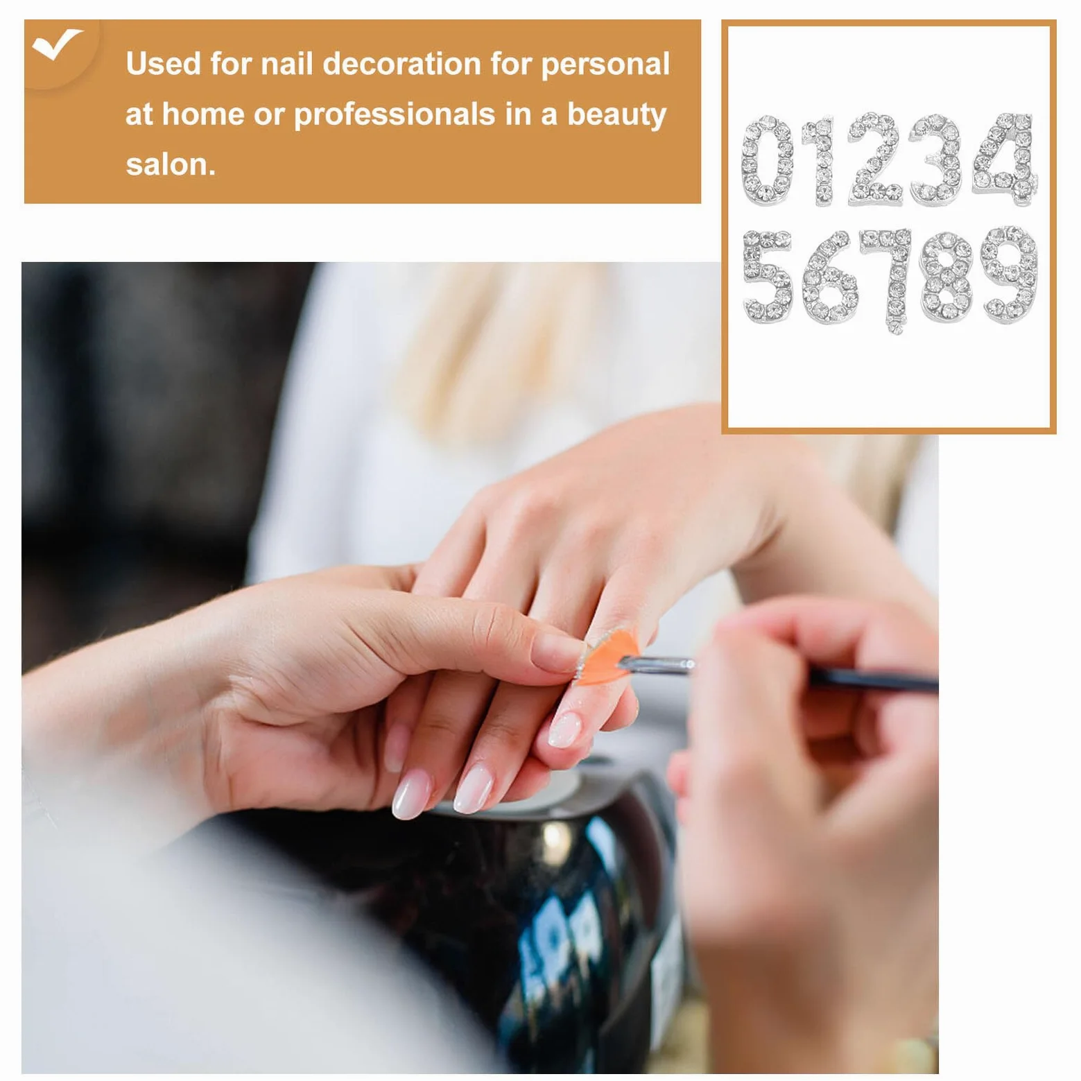 100pezzi Ciondoli Numerici per Unghie Strass Decorazioni per Nail Art Numeri di Cristalli Accessori per Unghie Piatte Incastonatura Sicura per Feste Spettacoli e Festival