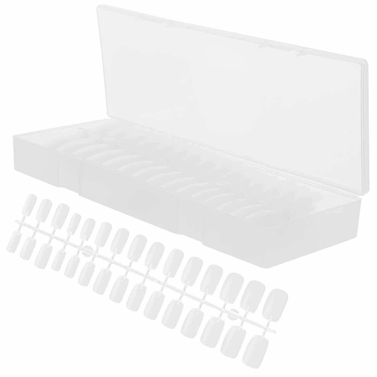 FRCOLOR 900pezzi Unghie Trasparenti Copertura Ultra Decorazioni Pratiche Per Manicure Facili Applicare e Riutilizzabili Per Nail Ricostruzione Unghie