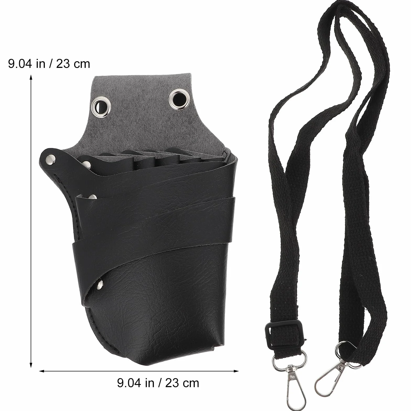Marsupio Porta Forbici Parrucchiere Professionale in Pelle Pu Nero, Leggero e Portatile, per Saloni di Bellezza