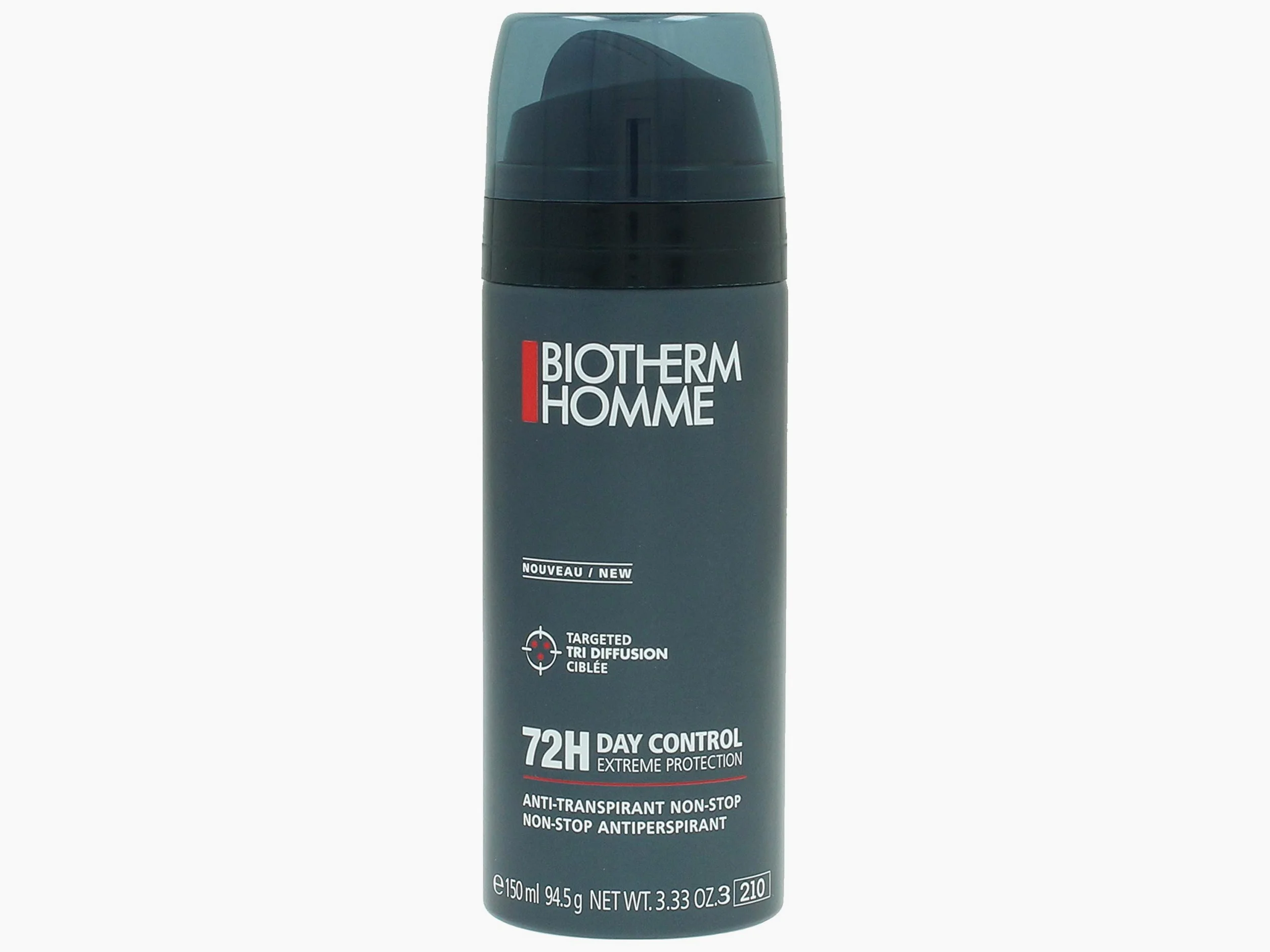 BIOTHERM HOMME Day Control Spray 72h, Deodorante Uomo 72H, Per Tutti i Tipi di Pelle, Con Sali di Alluminio e Perlite, Protegge da Odori e Sudorazione, 150 ml