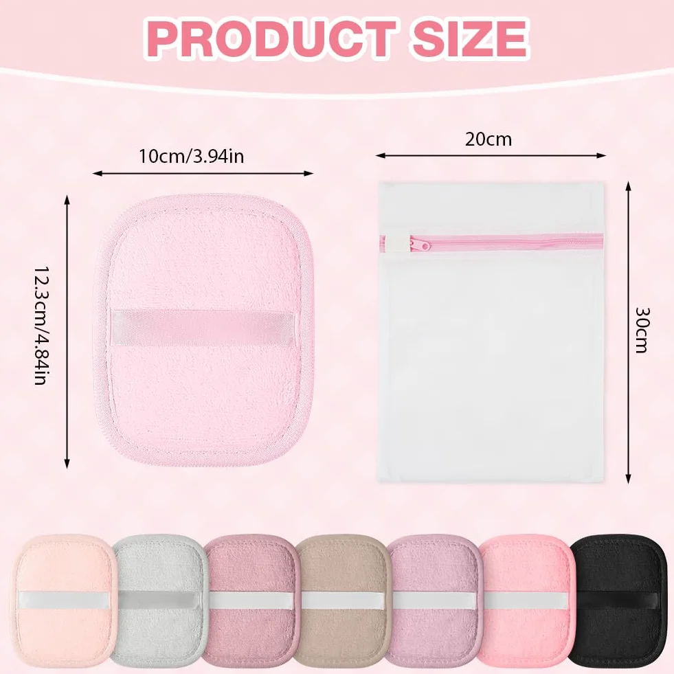 AOOWU 8 Pezzi Dischetti Struccanti Riutilizzabili, Dischetti Struccanti Lavabili con Sacchetto Lavanderia, Cuscinetti Struccare Super Morbido Flanella Double-Face, Pulizia del Viso e Degli Occhi