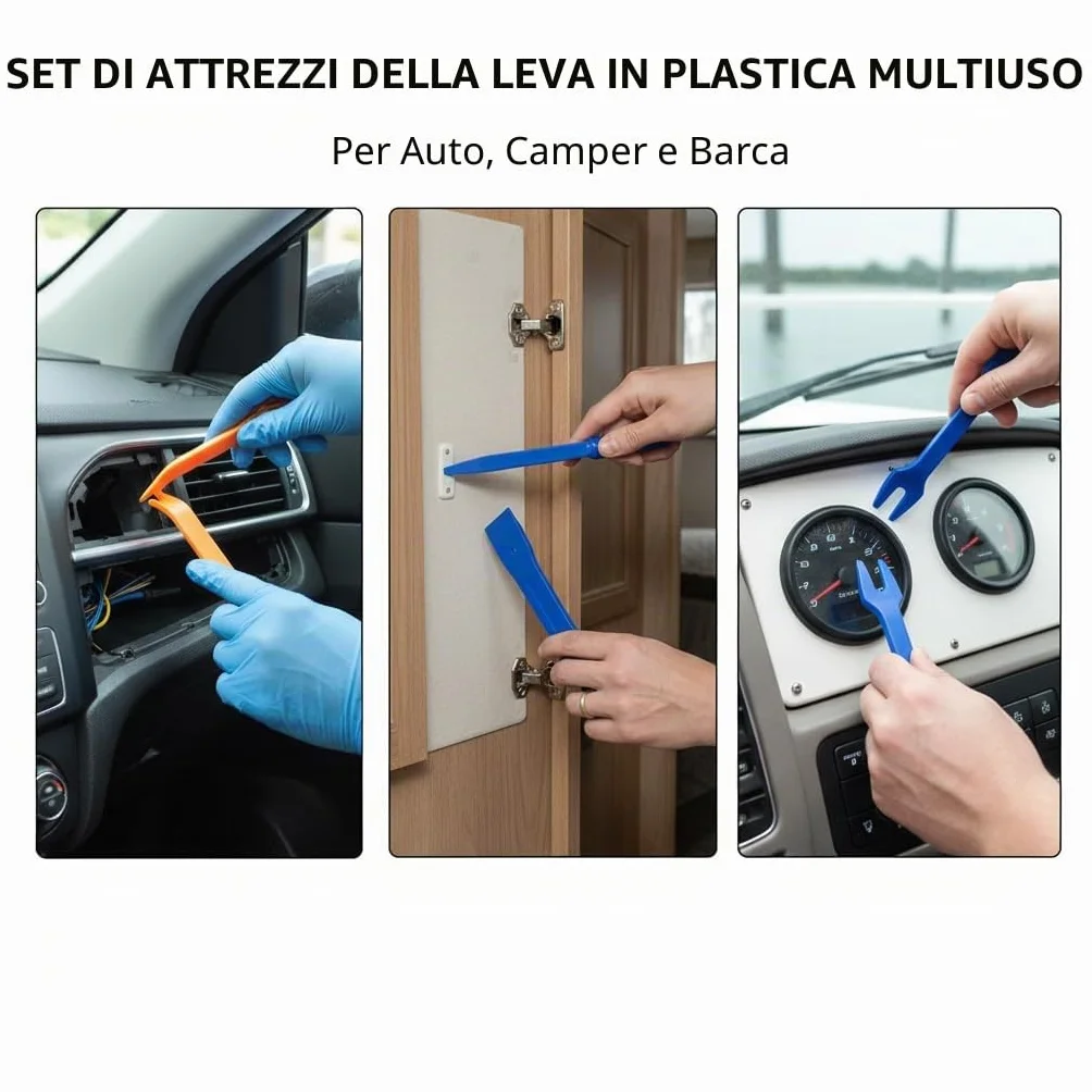Set 12 Pezzi Strumenti Smontaggio Auto, Trim Removal Tool Kit Rimozione Modanature Pannelli