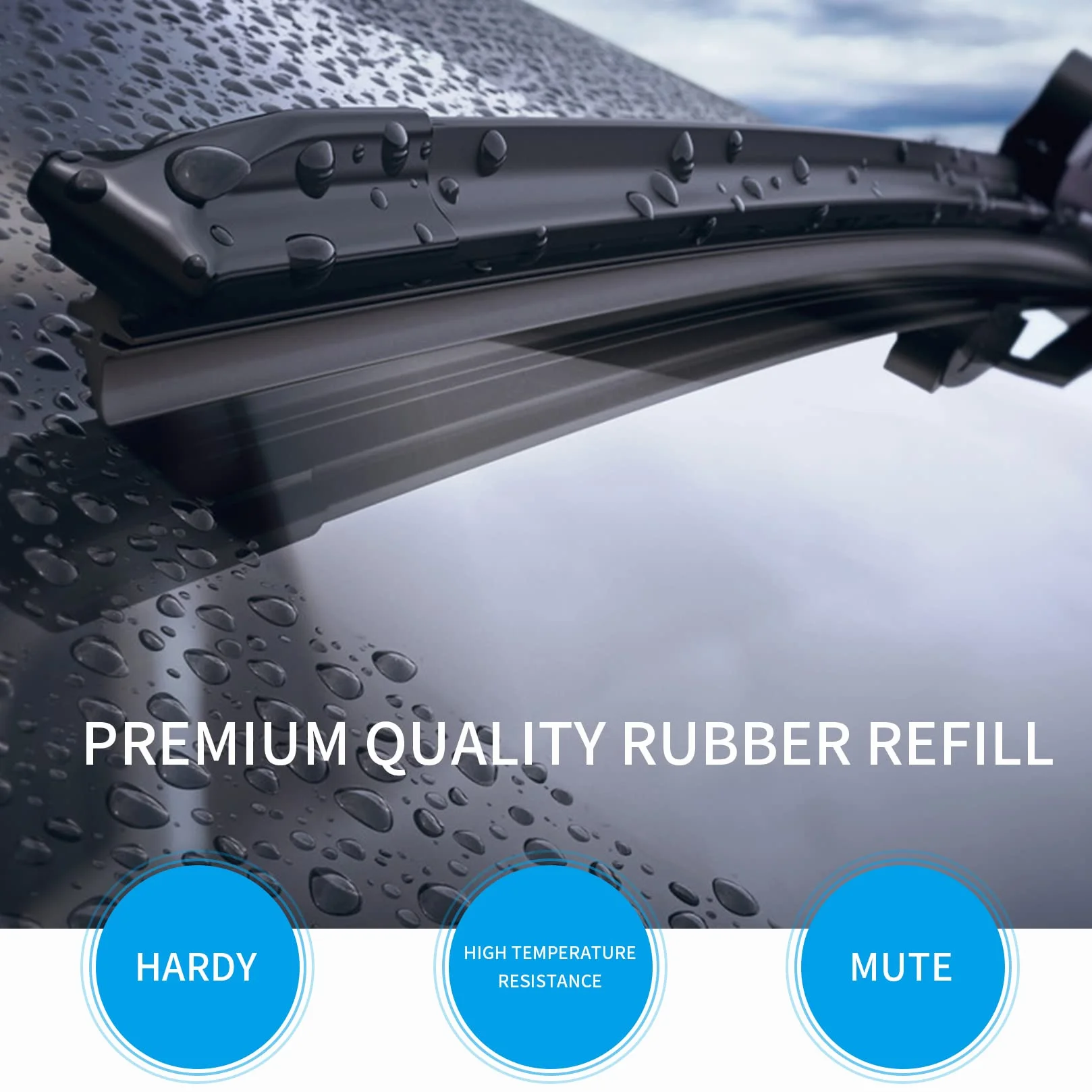 Gomme per Tergicristallo di Ricambio 800mm, Strisce di Gomma Universali, 4 Pezzi