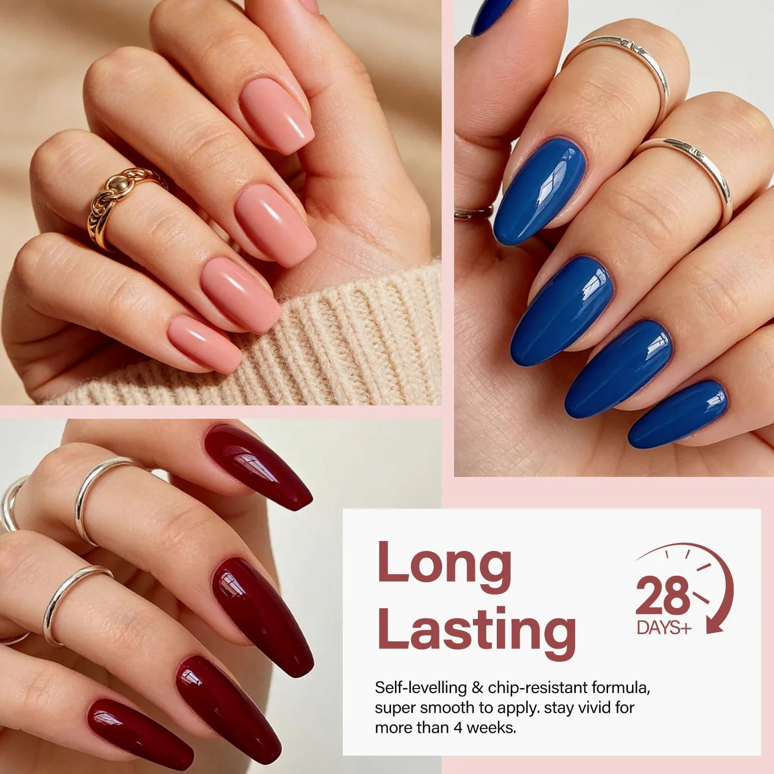 EBANKU 68 Colori 15ML Smalto Gel Set Hema-Free Stesso Colore Flacone | Smalto Semipermanente per Unghie con 2PCS Base e Top Coat, Lunga Durata per Manicure a Casa
