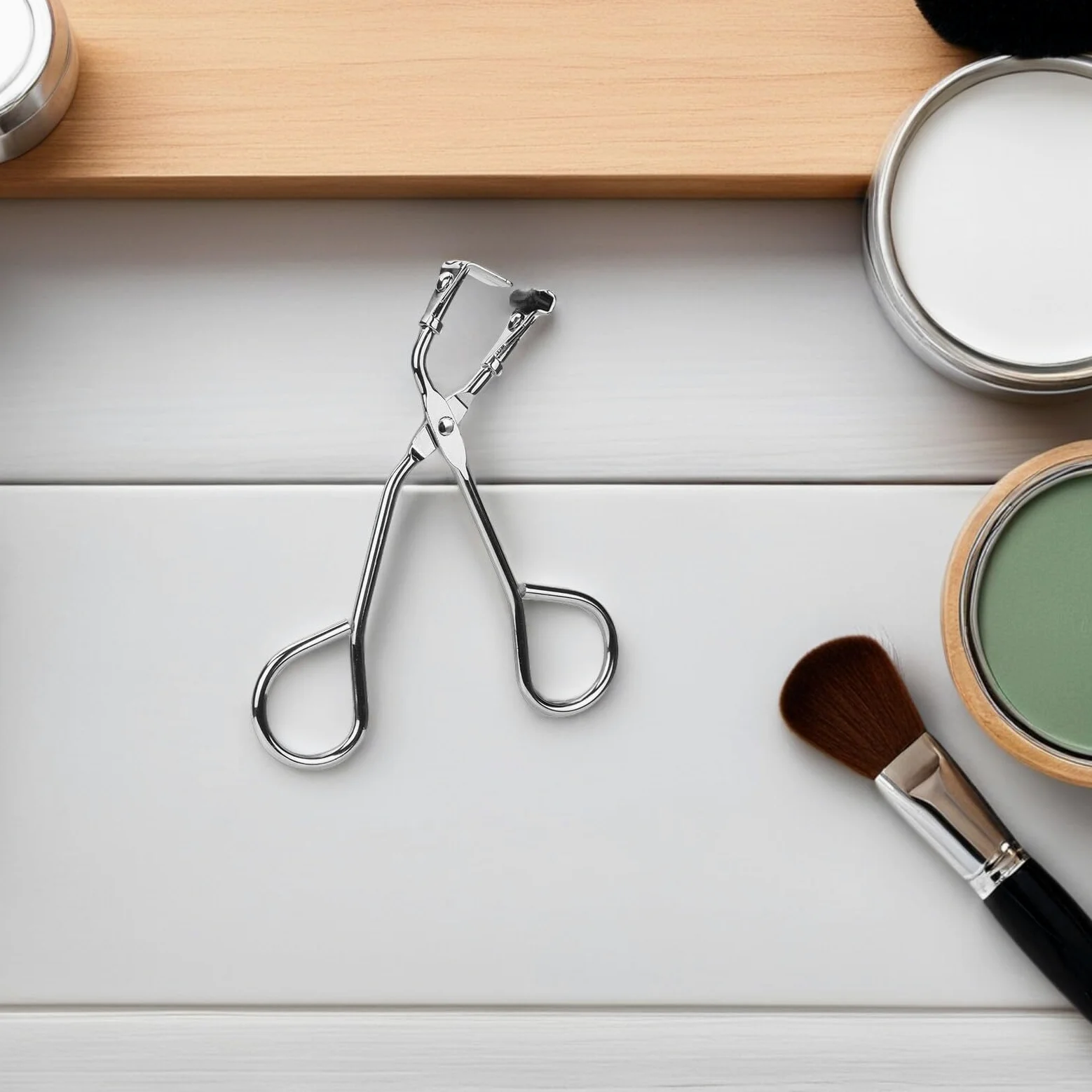 Healeved Fermagli Per Arricciare Le Ciglia Pratico Dispositivo Per Arricciare Le Ciglia Arricciaciglia in Argento Per Il Kit Da Trucco Da Donna