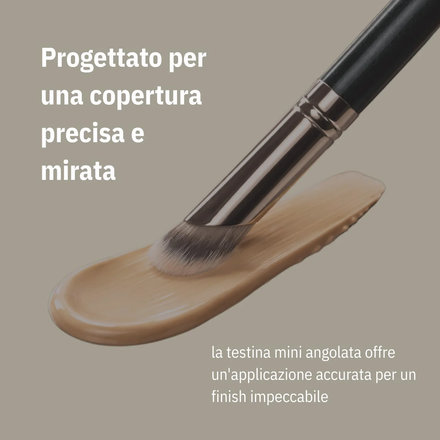 ENERGY 370S Pennello Correttore Piccolo per Copertura Mirata & Occhiaie – Pennello Trucco di Precisione con Setole Sintetiche Vegane