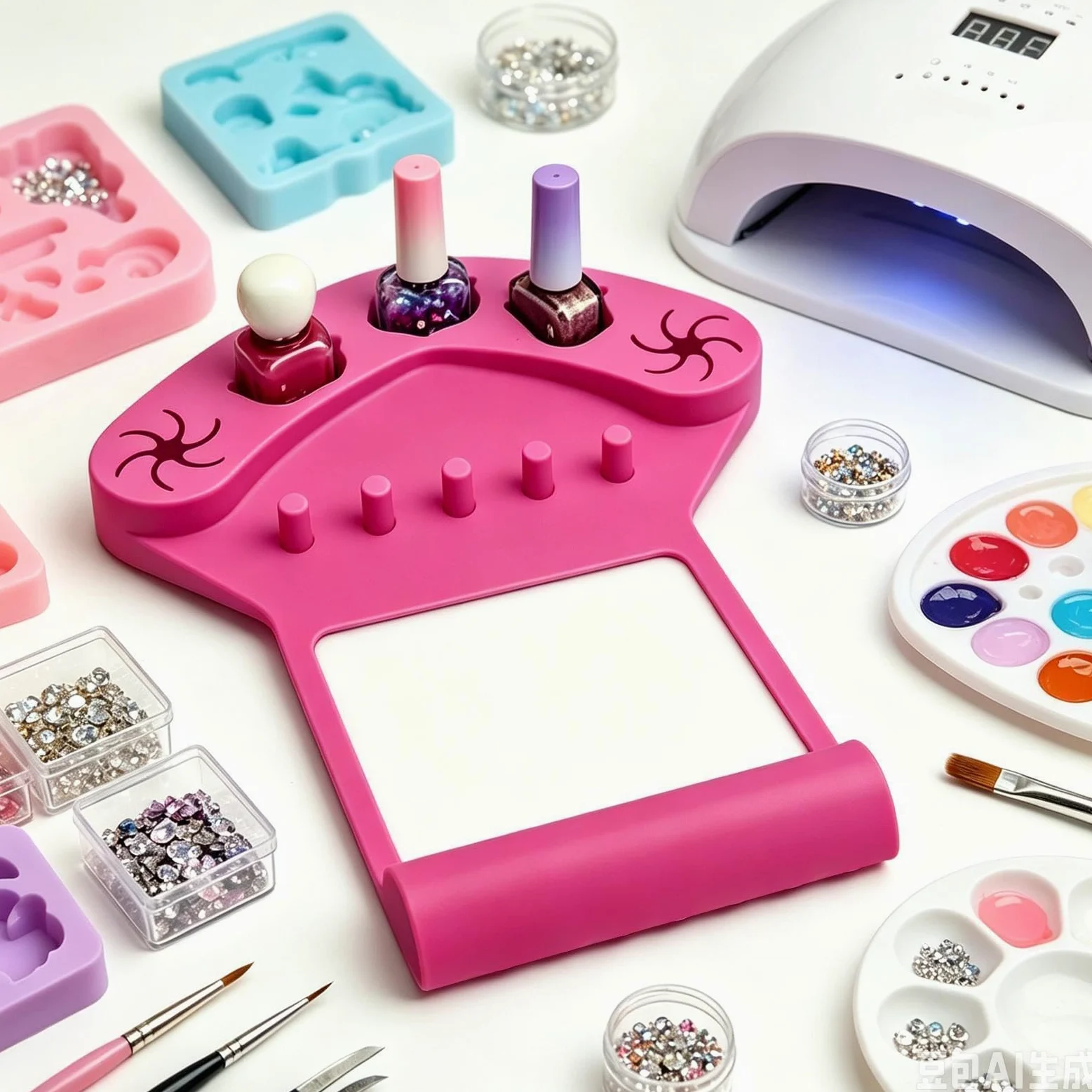 Tappetino in silicone da unghie delle mani Cuscinetto antiscivolo per | Supporto da manicure in silicone Per donne principianti, pittura unghie, saloni, feste e vacanze
