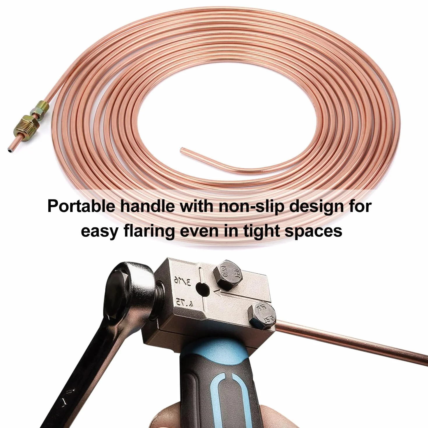 Kit Universale per Svasatura Tubi Freni 4,75 mm, Tubo Freno 4,76 mm x 7,62 m, 16 Raccordi 25FT
