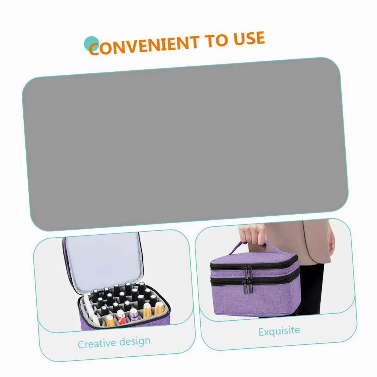 Homoyoyo Valigetta per Smalto Doppio Strato Custodia per Oli Essenziali Borsa Portaoggetti Portatile e Resistente per Trucco e Viaggi