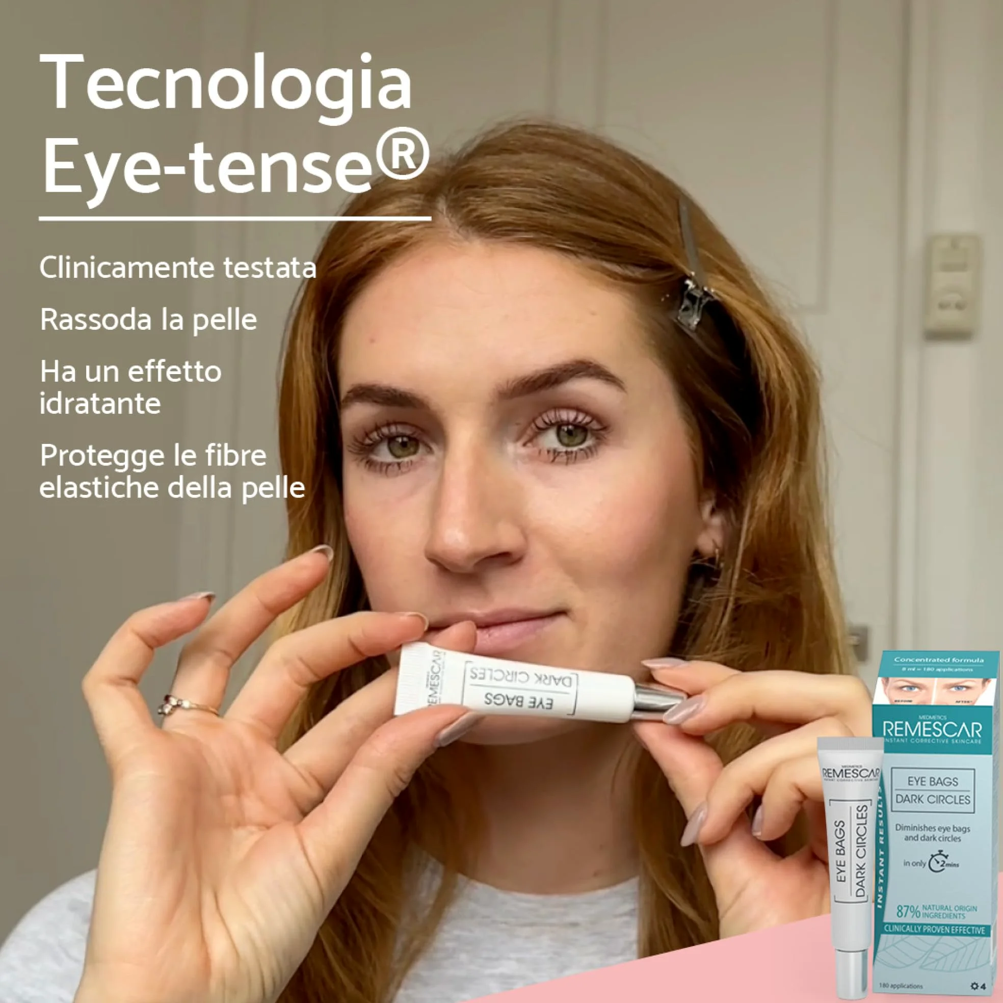 Remescar Borse e Occhiaie + Palpebre Cadenti – Duo Contorno Occhi ad Effetto Immediato – Riduce Borse, Occhiaie e Palpebre Cadenti – Trattamento Uomo e Donna – 2 x 8 ml