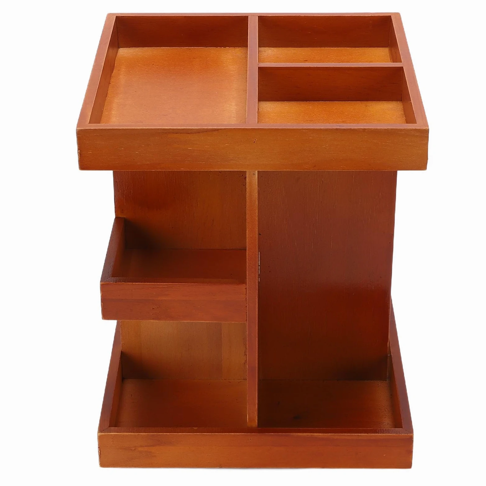 Organizzatore Girevole per Trucchi, Scaffale da Scrivania in Legno Girevole a 360 Gradi, Espositore per Cosmetici con Scomparti Multistrato per Cura della Pelle, Trucco, Profumi, Camera da